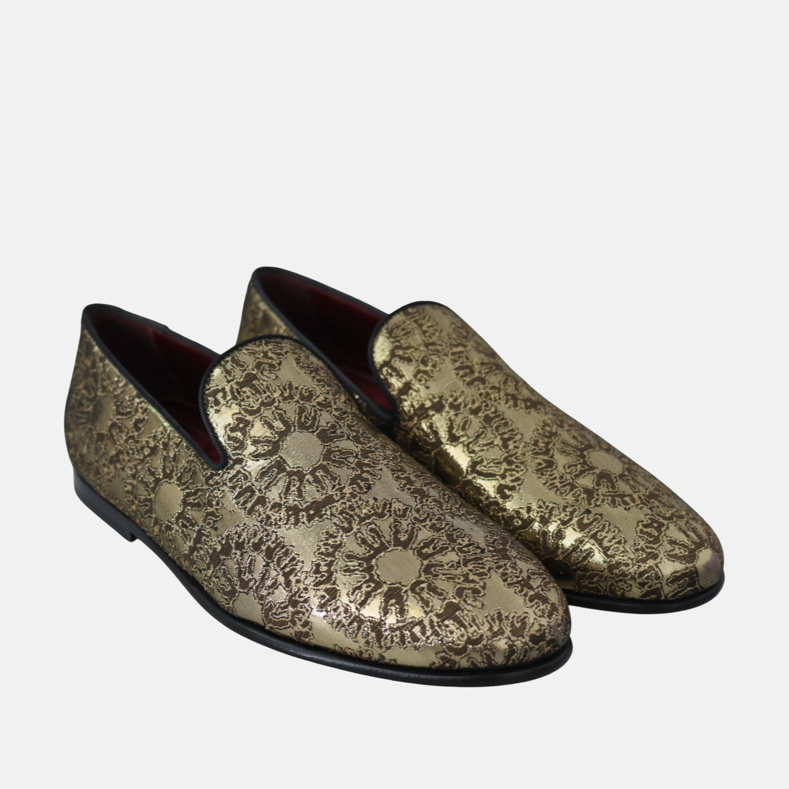 Мъжки мокасини Men’s jacquard loafers Dolce & Gabbana A50148 AU345 80997 Gold front view