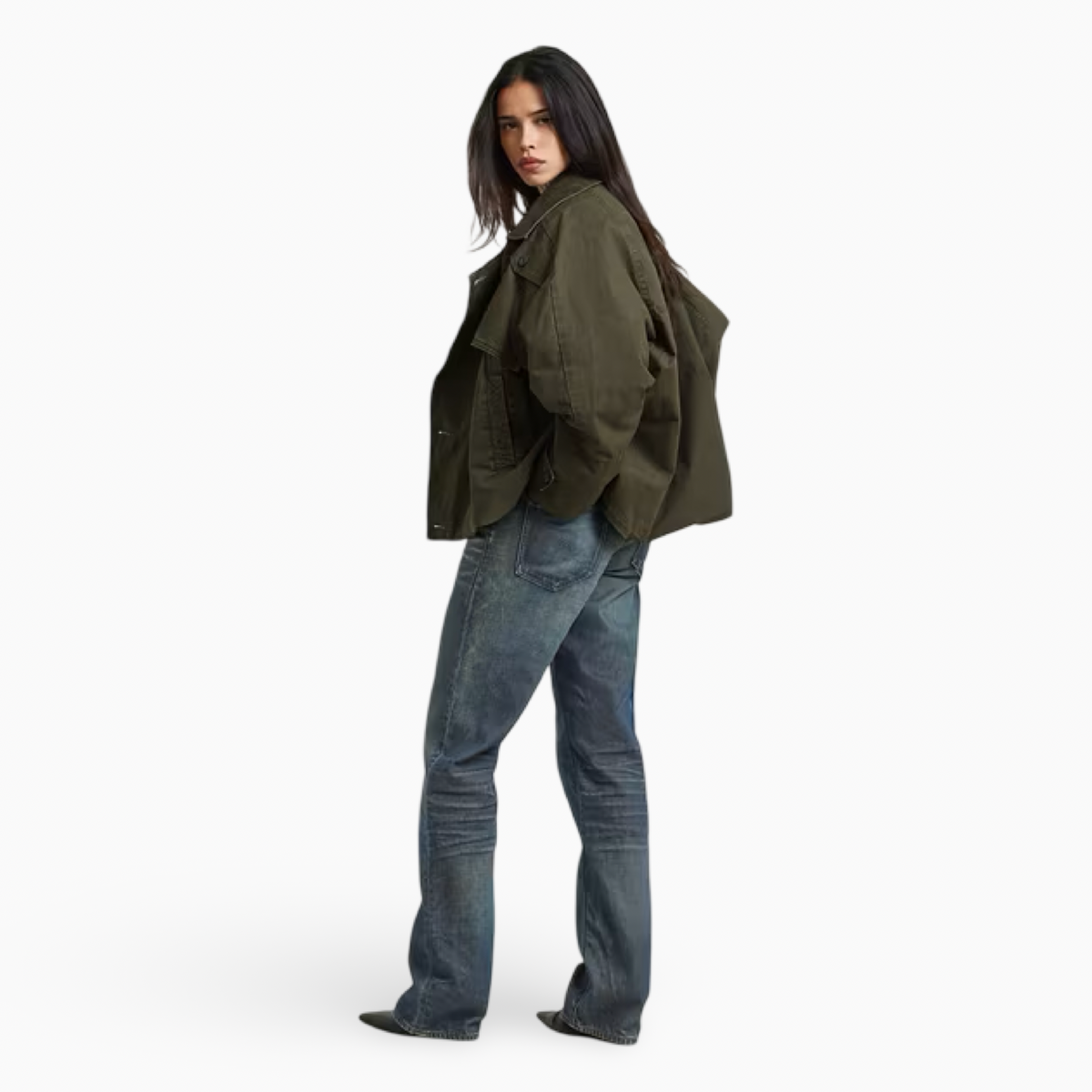 Дамско яке G-Star 4 Pocket Cape Women Jacket D30001-D388-J313 Side View