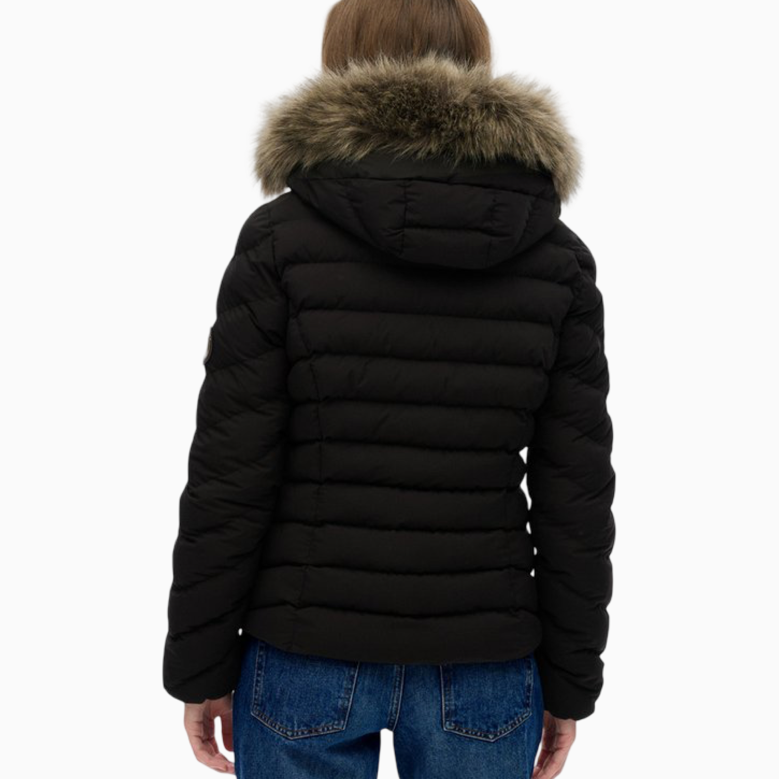Дамско черно яке Superdry Women Jacket W5012000A Back View