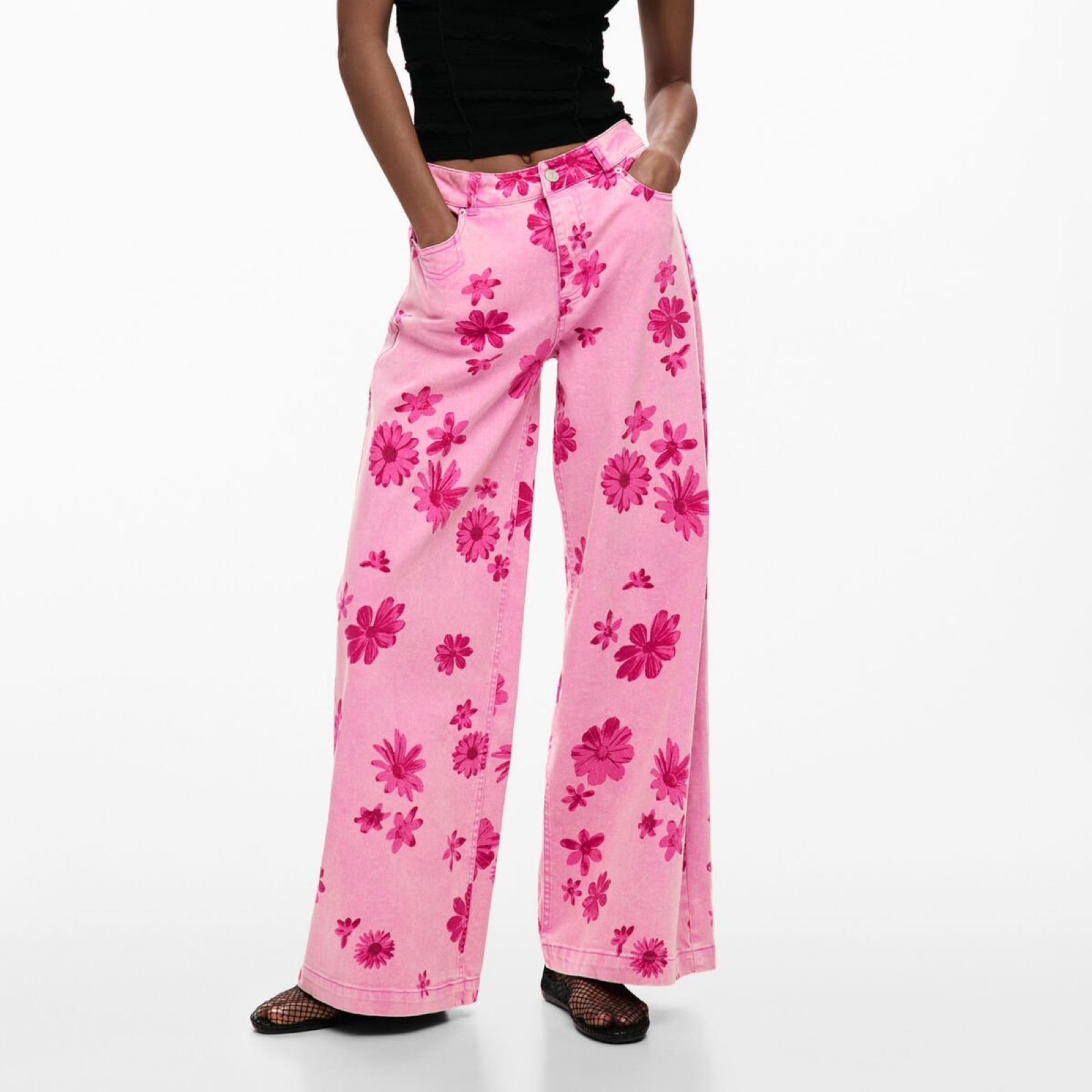 Дамски розови дънки Desigual Women Jeans 26SWDD07 3067 Front View