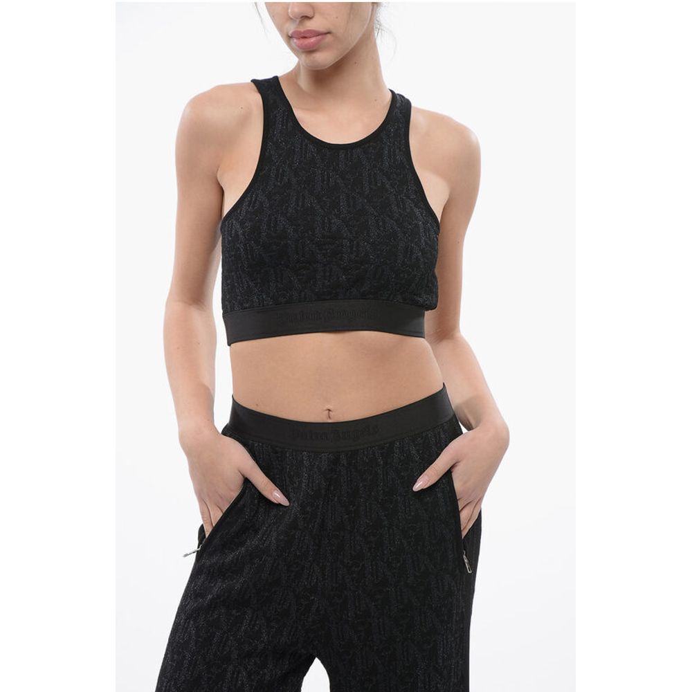Palm Angels Monogram Lurex Crop Top