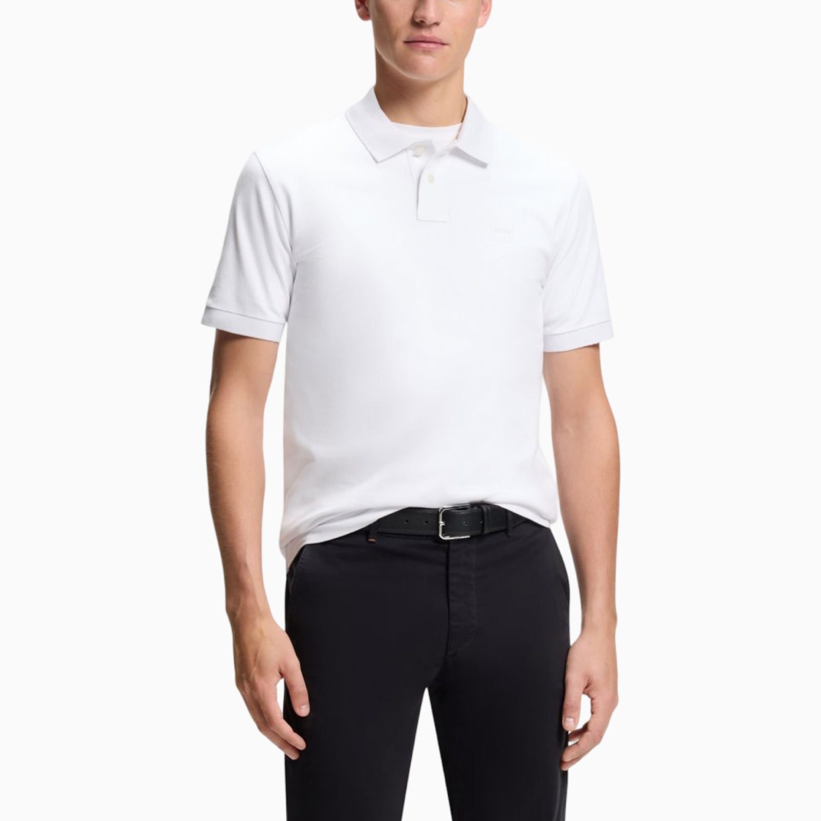 Мъжка бяла поло тениска Boss Passenger Men Polo 50507803 100 Front View