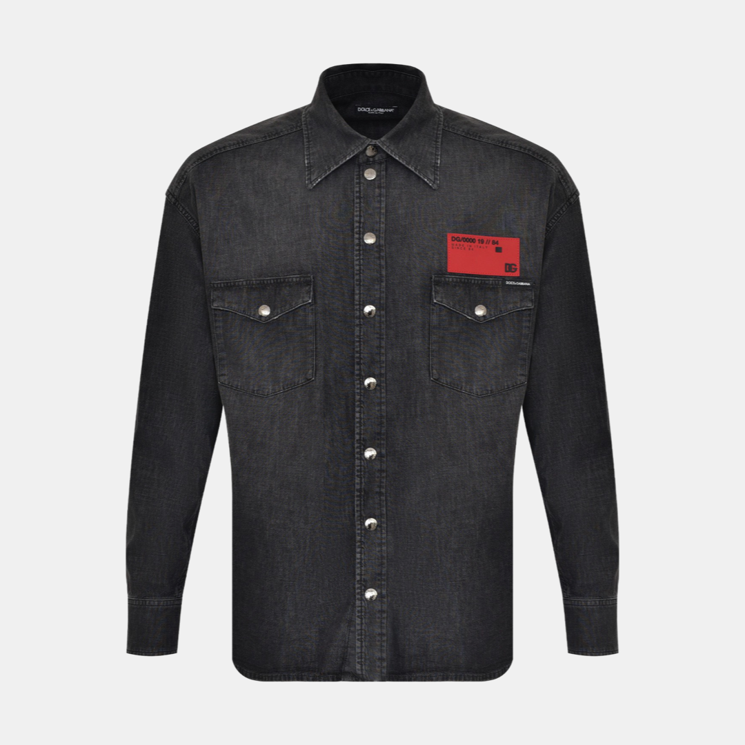 Мъжка черна дънкова риза Dolce & Gabbana Men Denim Shirt