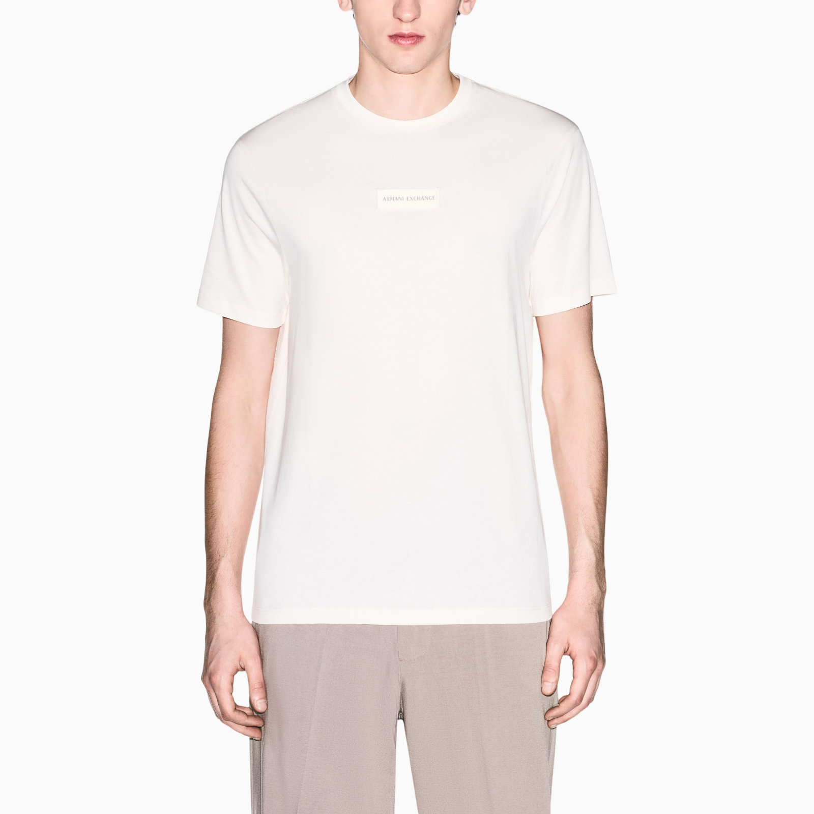 Мъжка бяла тениска Armani Exchange Men T-shirt XM002471 AF10356 U1074 Front View