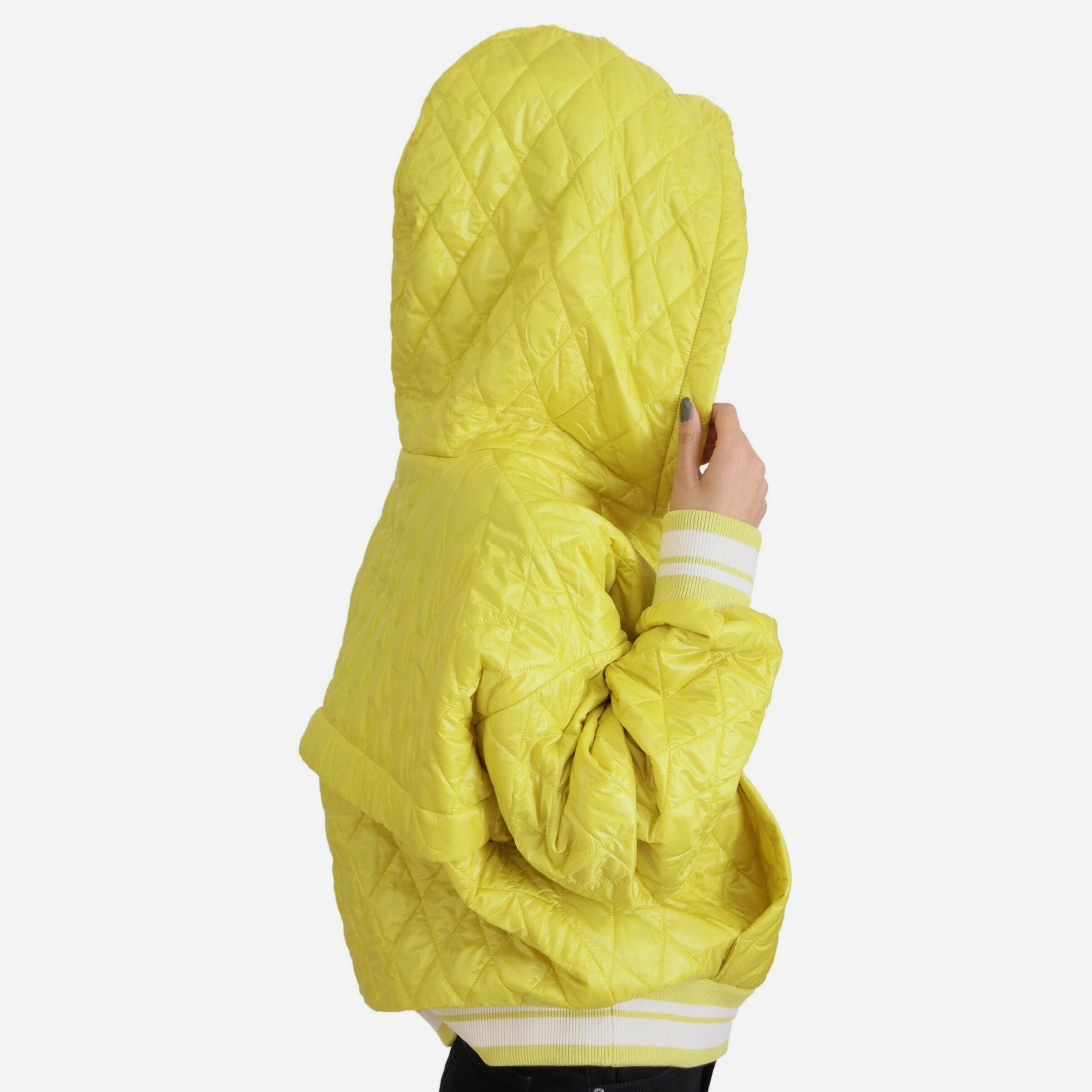 Дамскол луксозно яке тип анорак в жълто с качулка DOLCE & GABBANA Women’s Luxury Yellow Hooded Jacket
