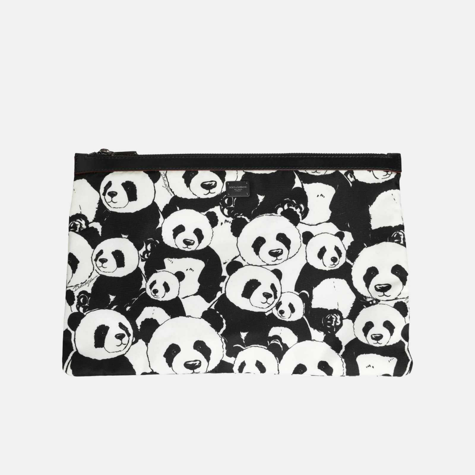 Dolce & Gabbana Panda Print Men Clutch Bag Front View