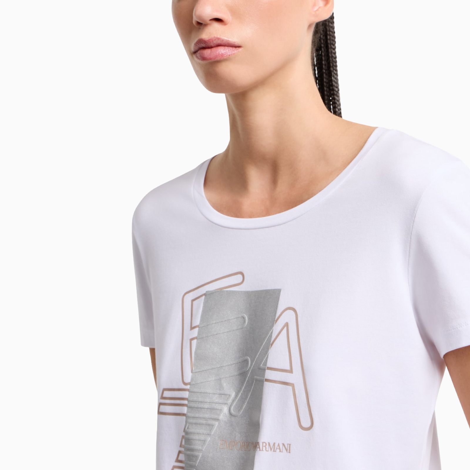 Дамска бяла тениска EA7 Emporio Armani 7W000187 AF10373 Close-Up