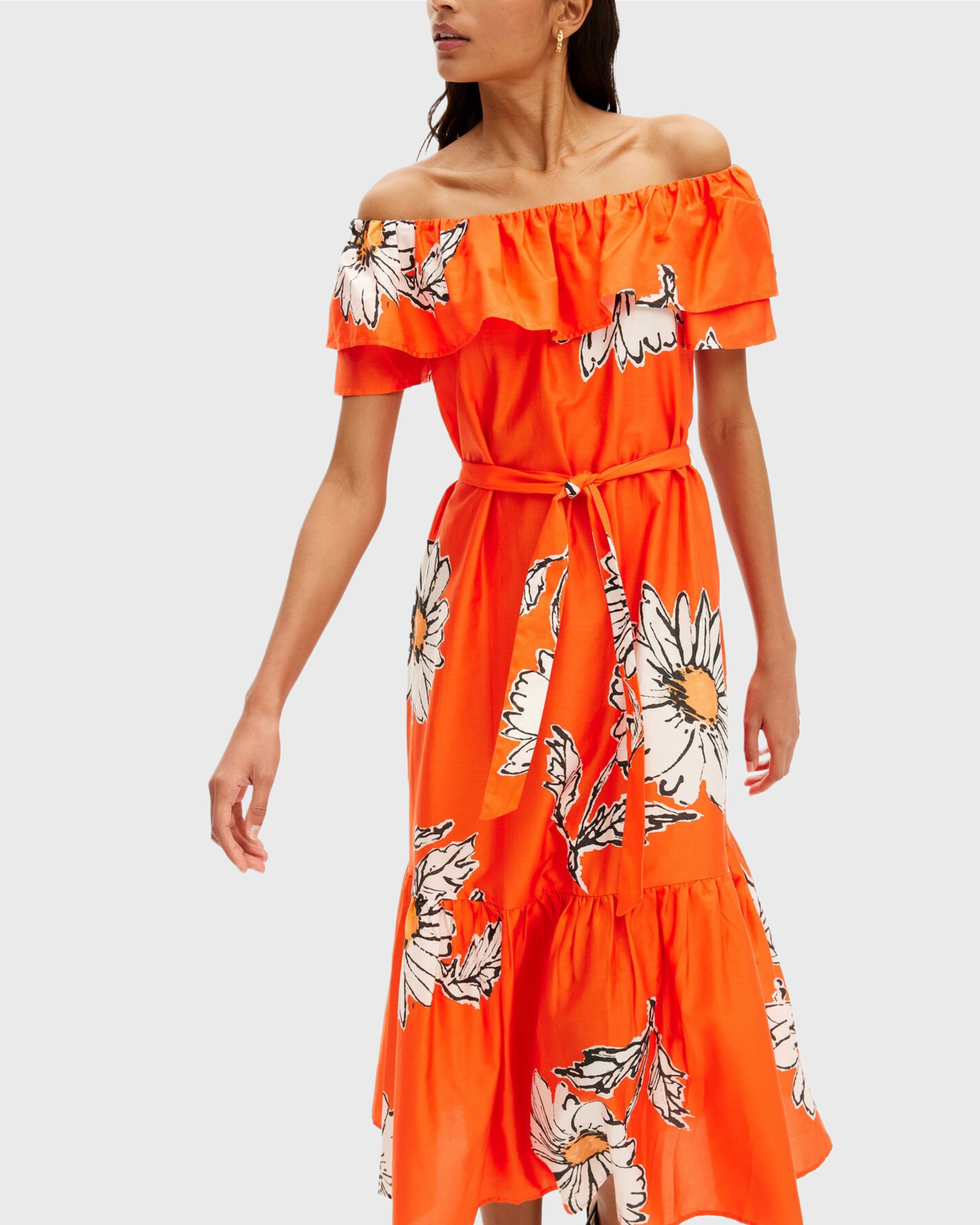 Дамска памучна рокля Women’s orange cotton dress Desigual 24SWVW02 7002 Orange