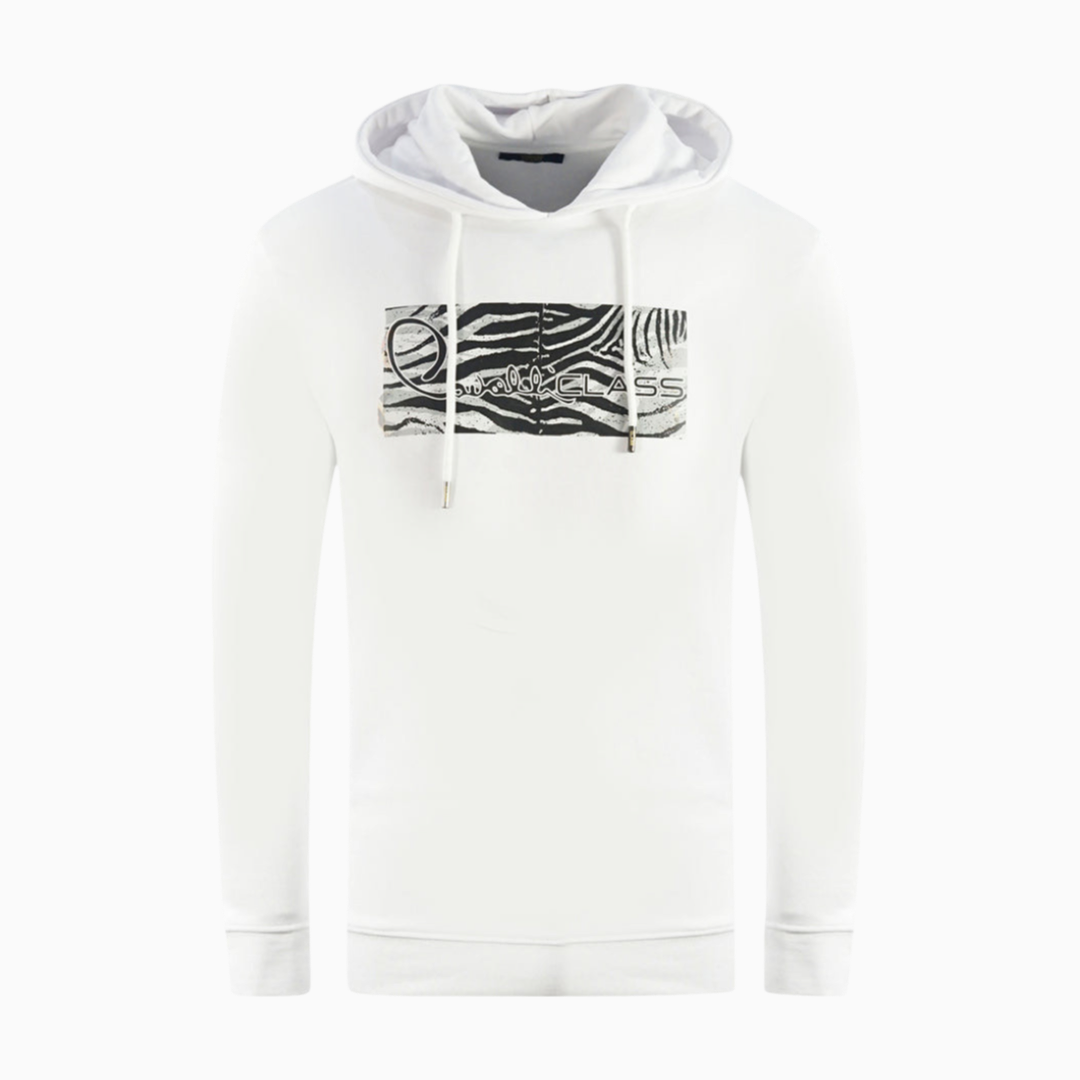 Мъжки бял суичър худи Men’s sweatshirt Cavalli Class RXT65J CF062 00053 White front view