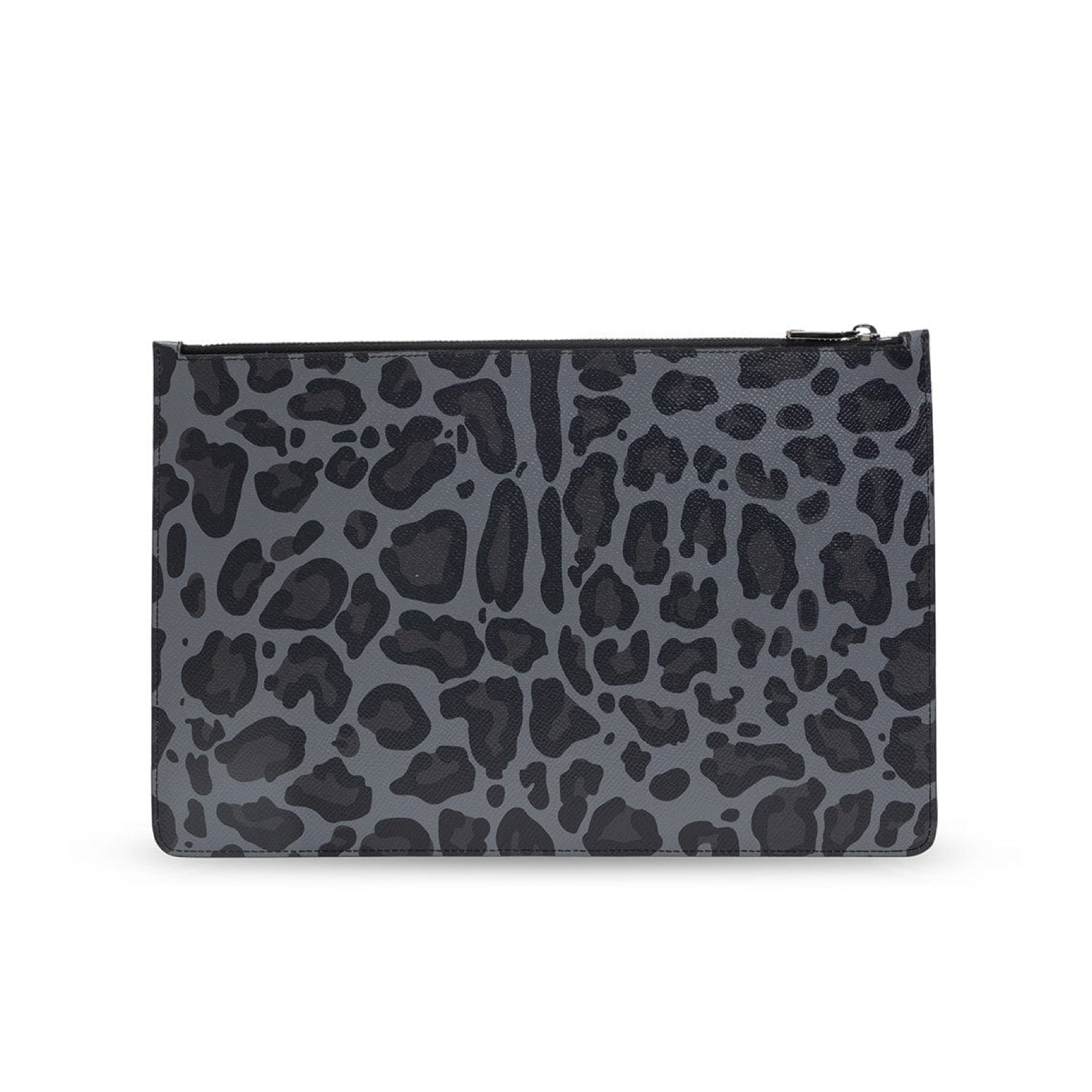 Dolce & Gabbana Leopard Jacquard Logo Plaque Clutch Bag BP2182 AZ657 HJILJ Back View