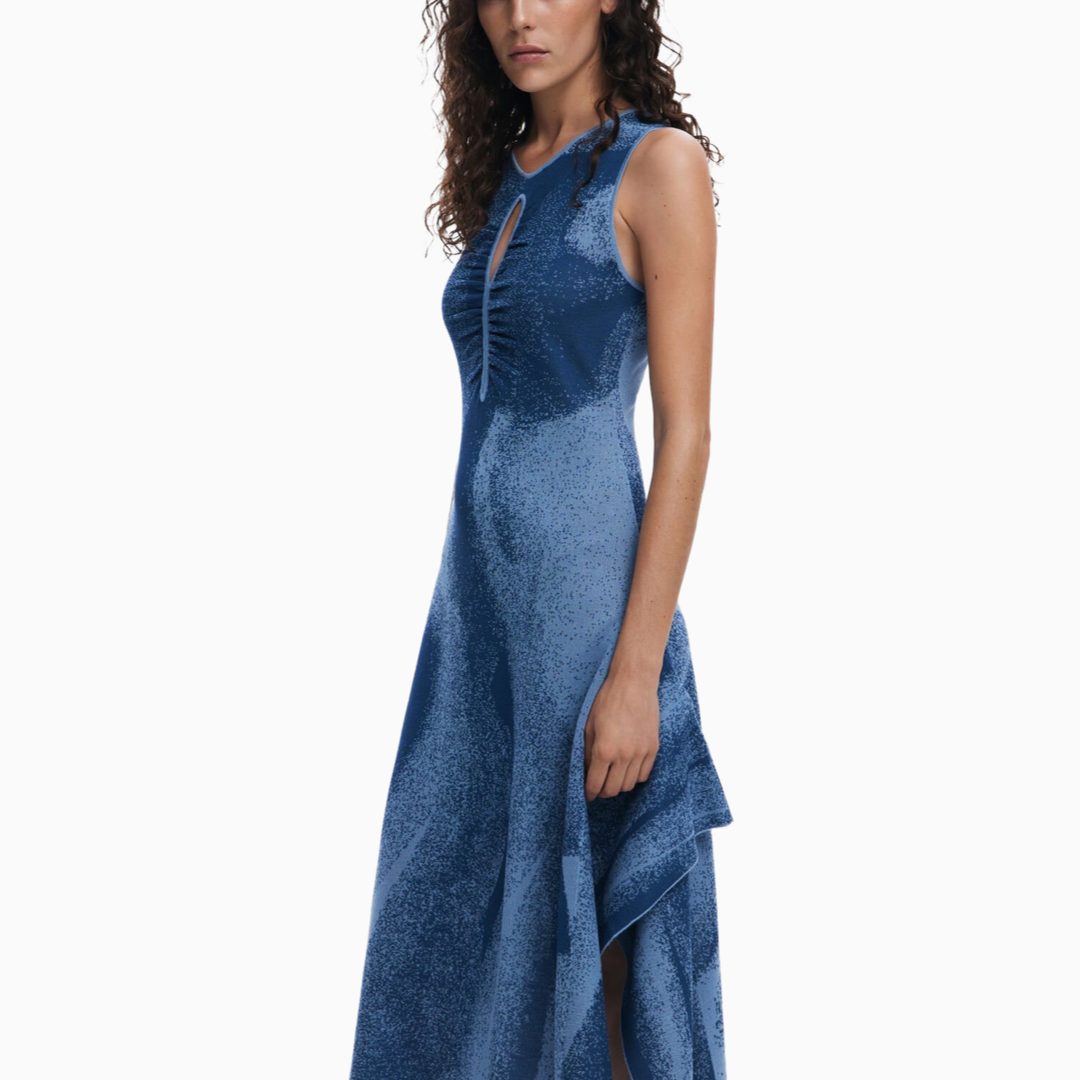 Дамска синя рокля Desigual 25SWVF10