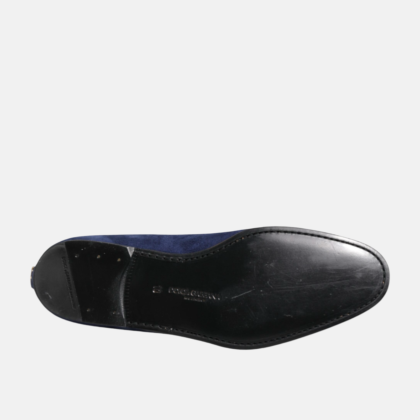 Dolce & Gabbana Blue Velvet DG Logo Men Loafers Insole View
