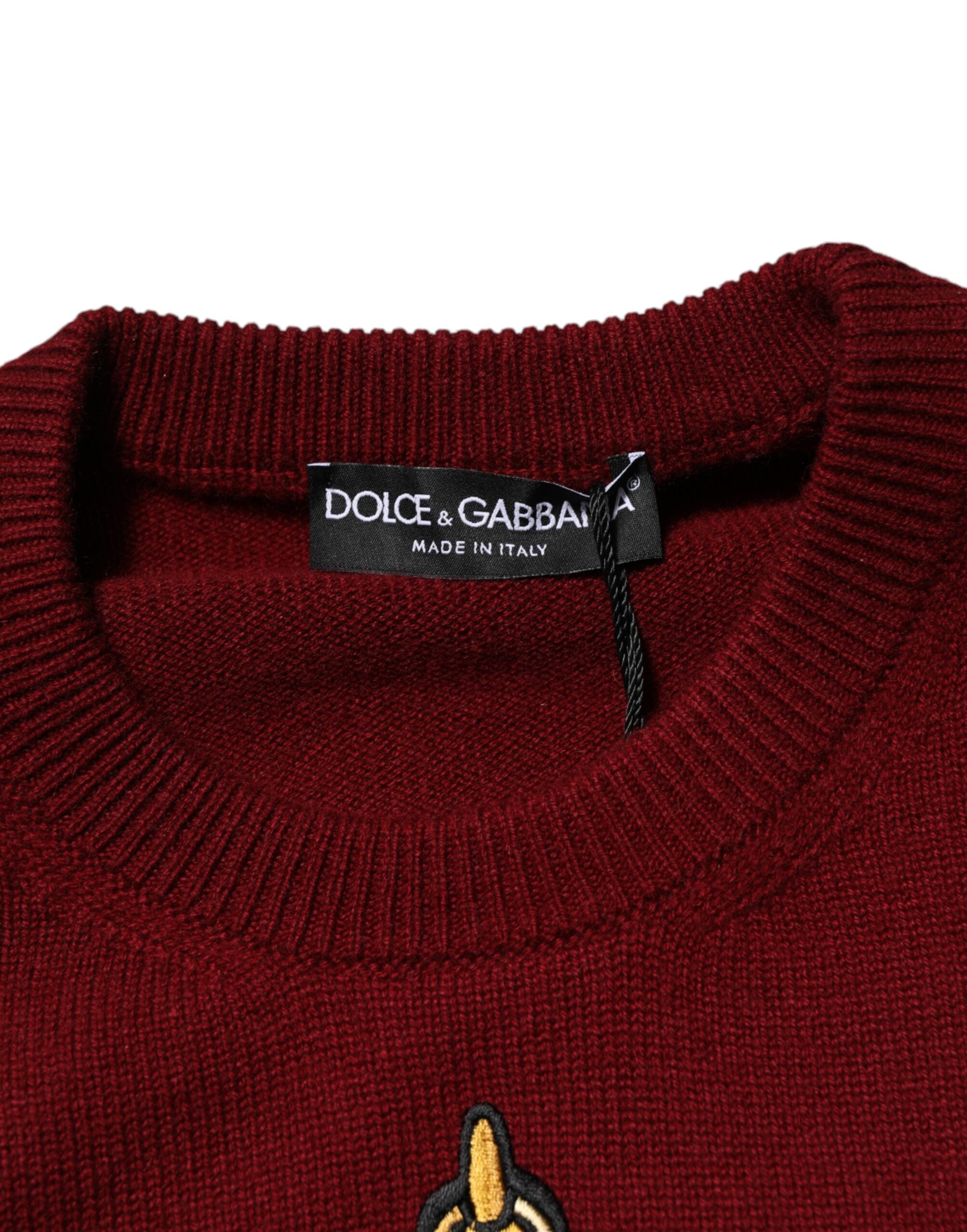 Мъжки пуловер Men’s luxury cashmere sweater DOLCE & GABBANA GX841Z JAWVA HH84C Burgundy Detail view