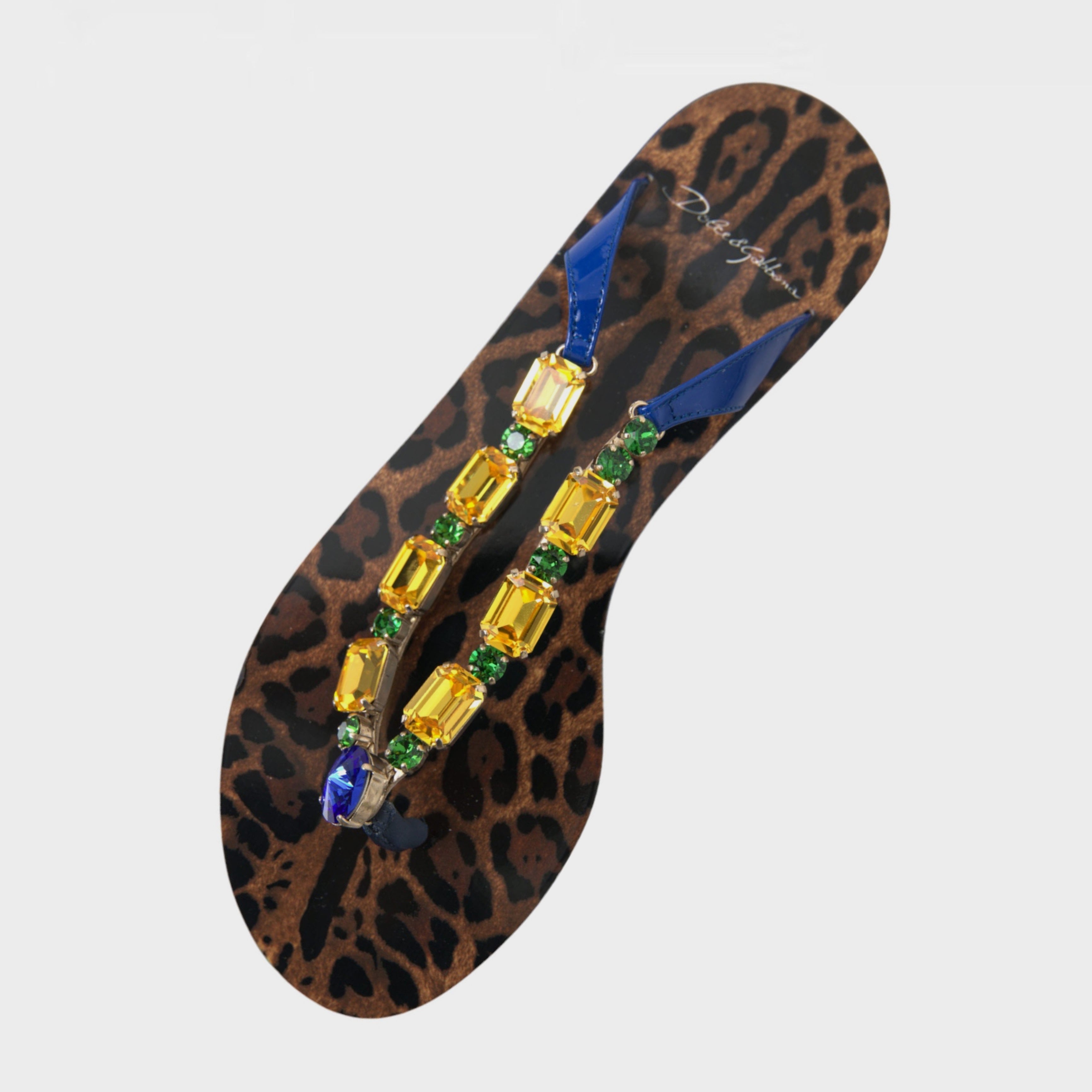 Дамски луксозни сандали в синьо с кристали DOLCE & GABBANA
Women’s Luxury Flat Blue Sandals