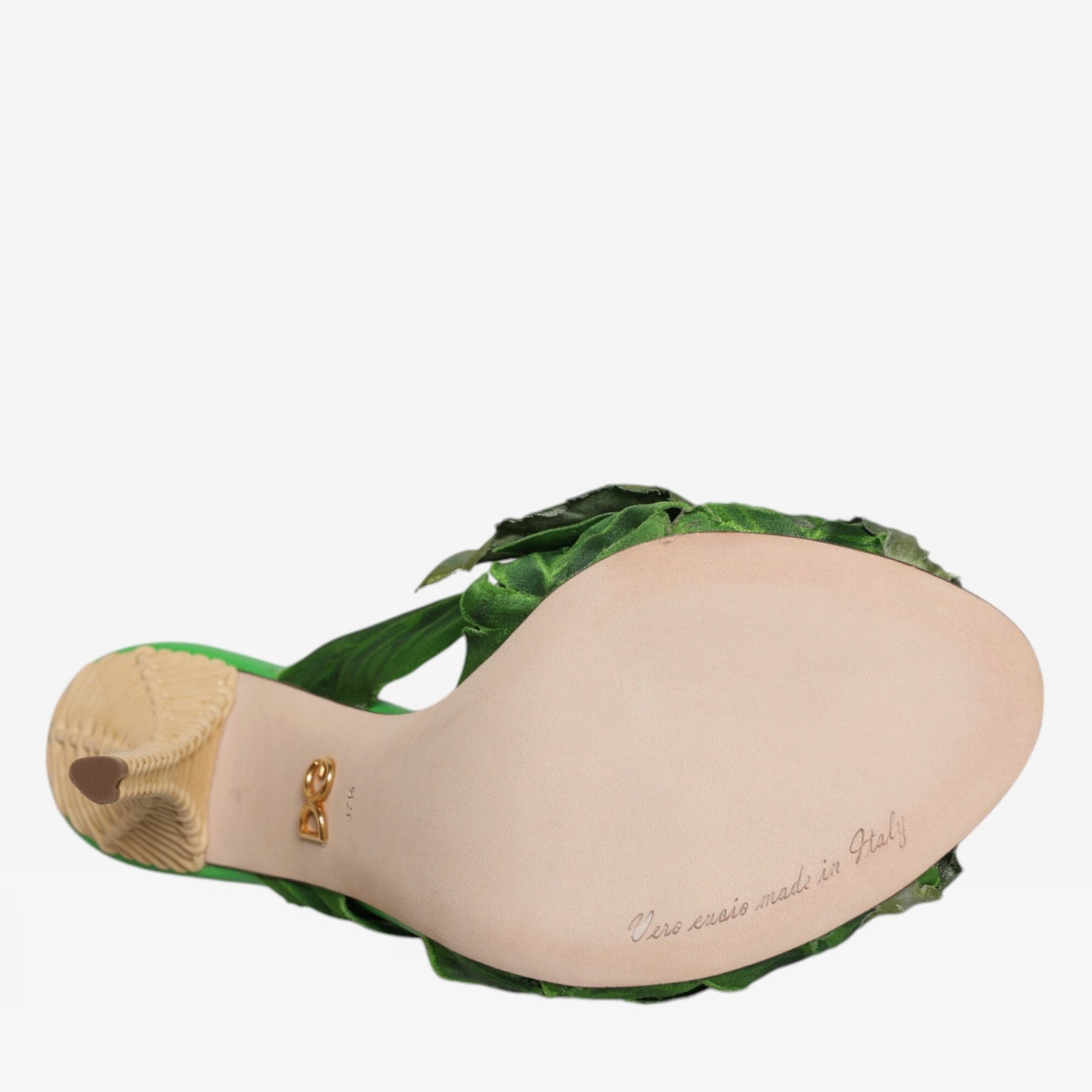 Дамски луксозни сандали на висок ток в зелено DOLCE & GABBANA Women’s Luxury Green KEIRA Sandals