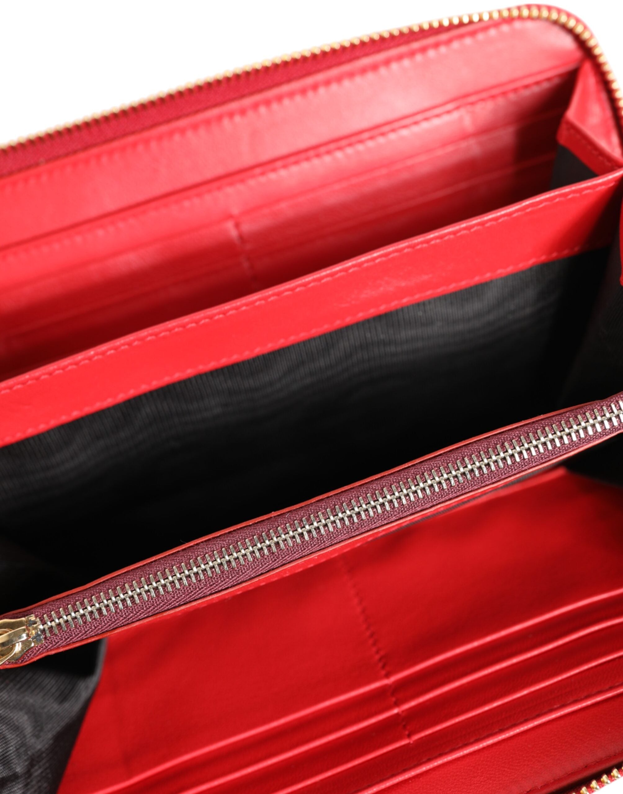 Dolce & Gabbana Red Exotic Leather Clutch Wallet