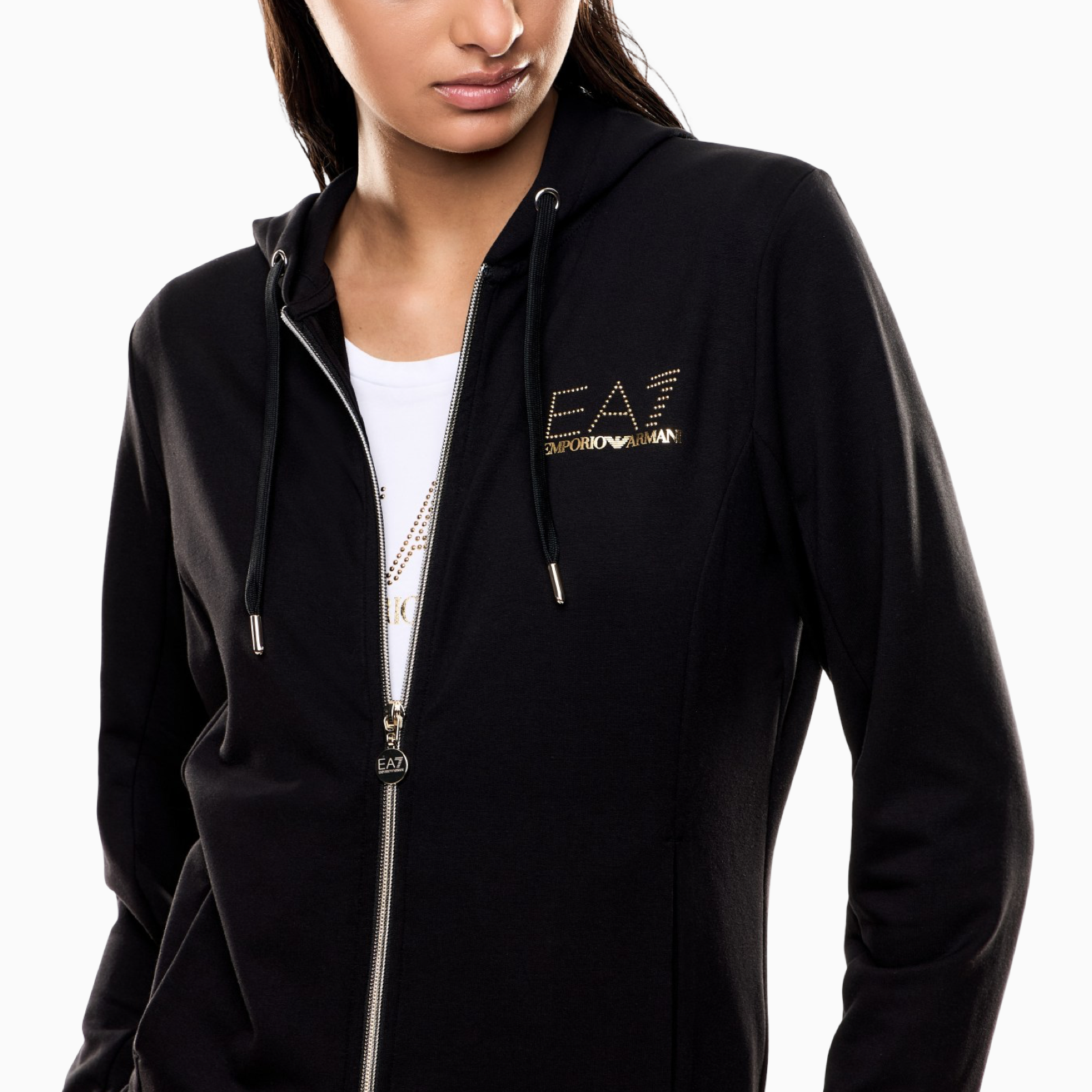 Дамски черен екип EA7 Emporio Armani Women Tracksuit 8NTV51 TJ9RZ 1200 Close-Up