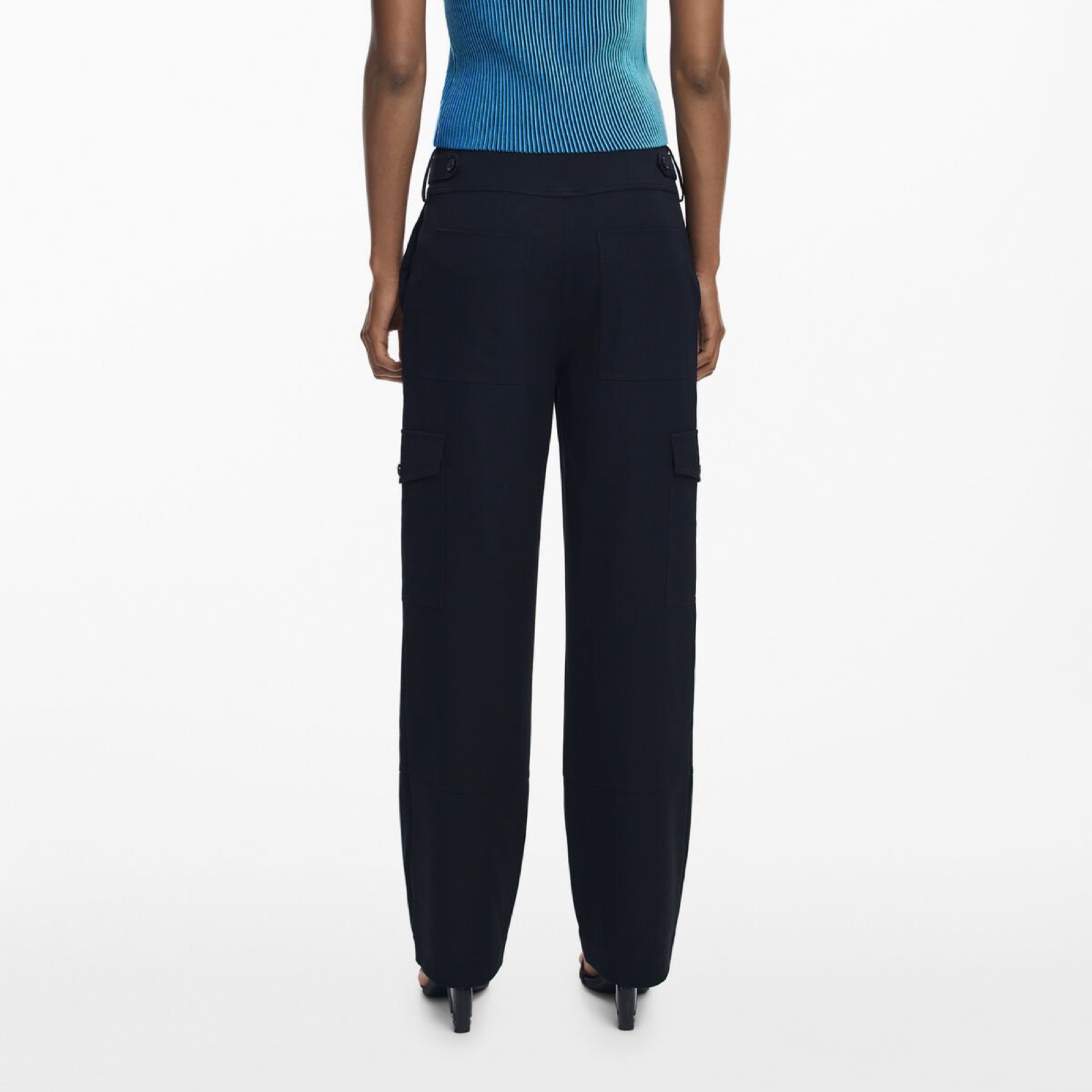 Дамски черен панталон Desigual Women Trouser 25WWPW08 Back View