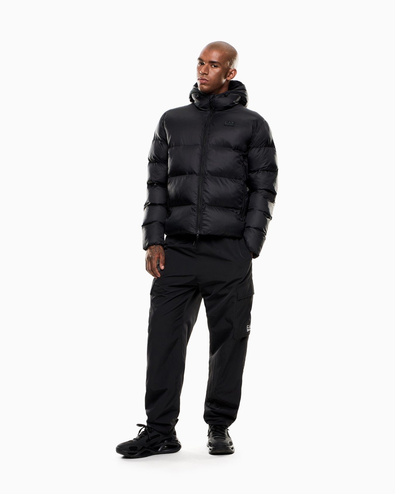 Мъжко черно зимно пухено яке EA7 Emporio Armani 7M000694 AF15956 Side View