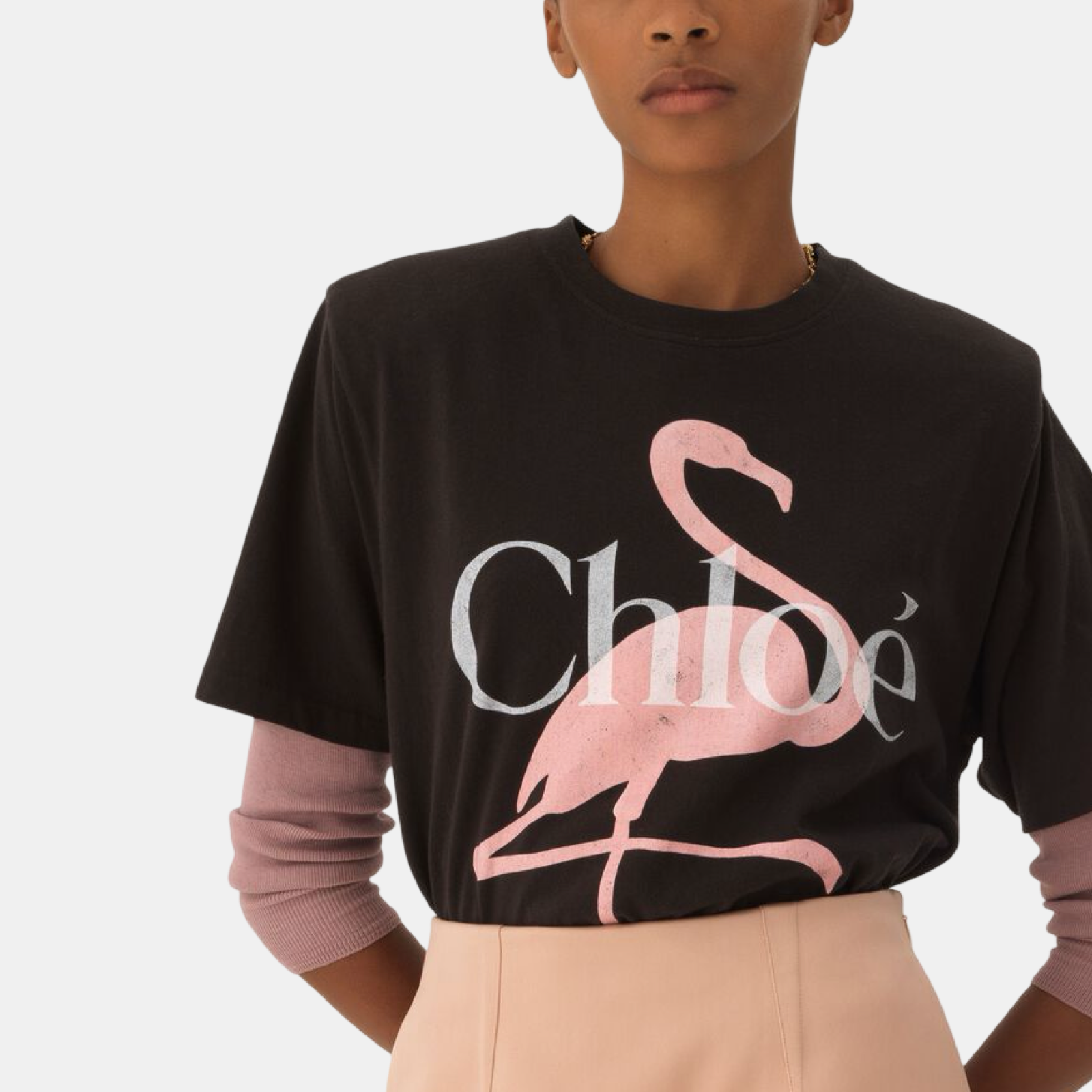Chloé Generous Logo T-Shirt CH26SJH20807070 Close-Up