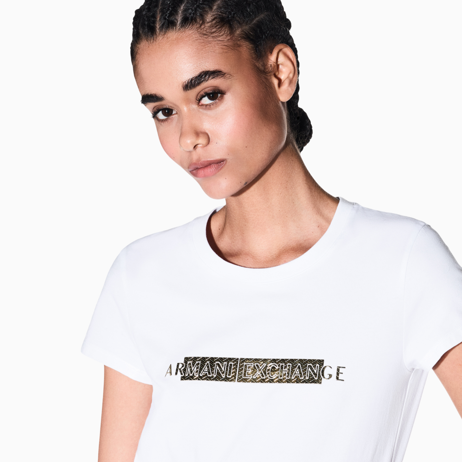 Дамска бяла тениска Armani Exchange Women T-shirt XW002811 AF16294 U0002 Close-Up