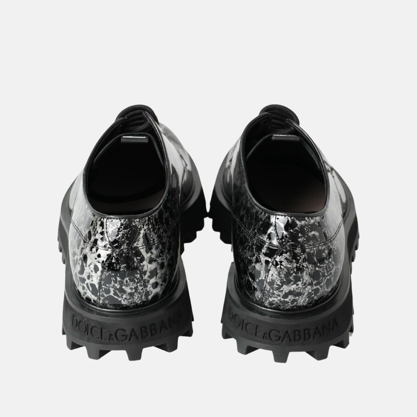 Dolce & Gabbana Two-Tone Men Derby Shoes Heel View