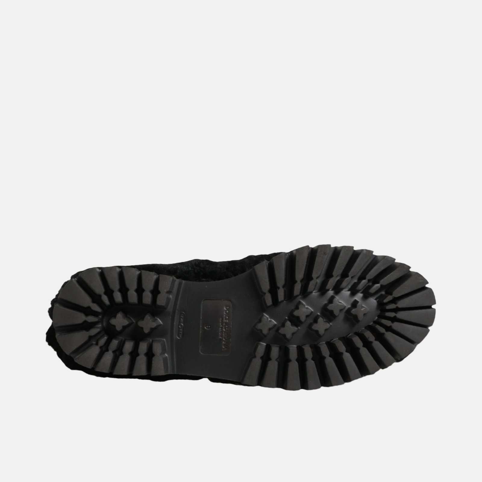 Dolce & Gabbana Black Lamb Fur Men Shoes