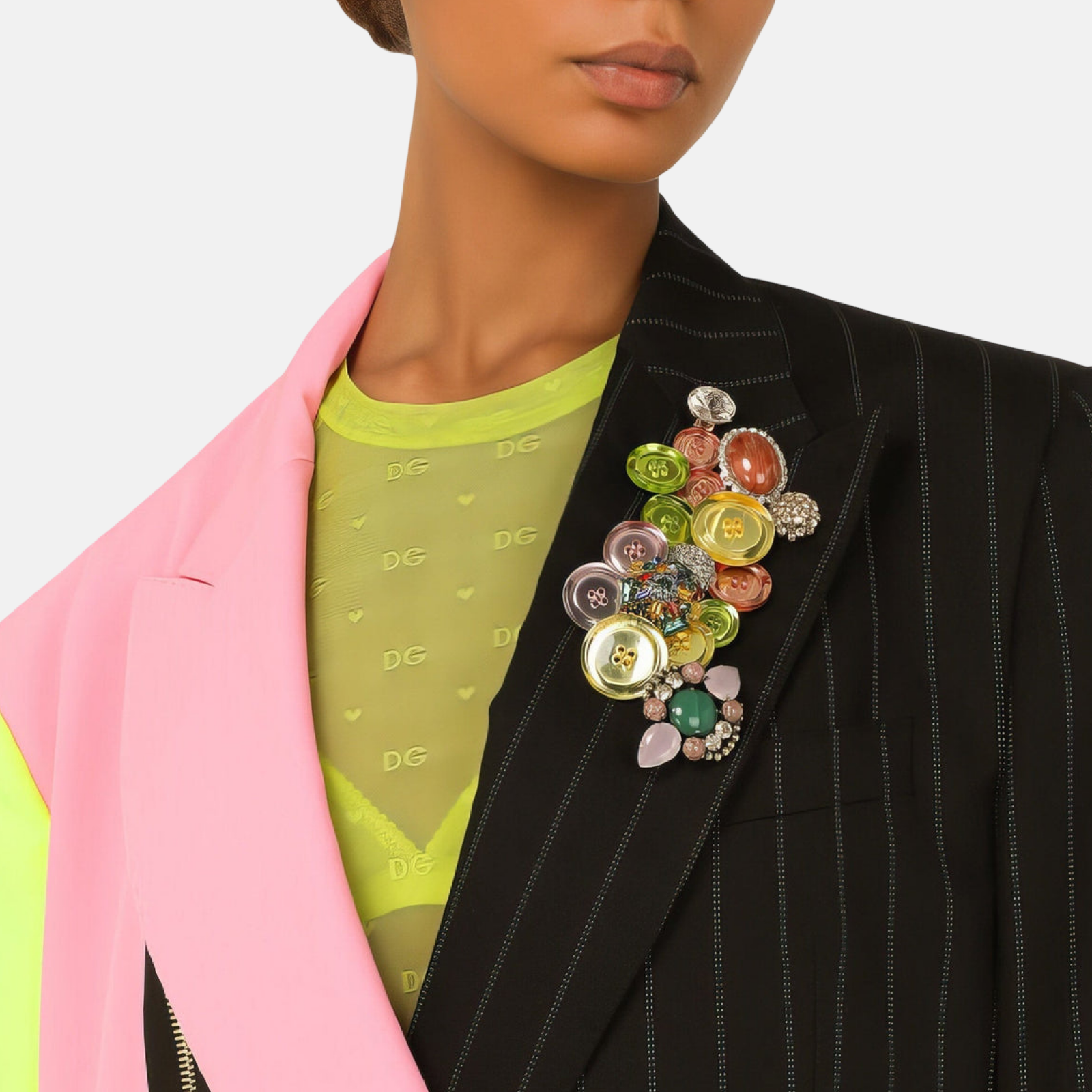 Дамско сако Dolce & Gabbana Double-Breasted Patchwork Women Blazer F29PEZ GDAI3 Close-Up