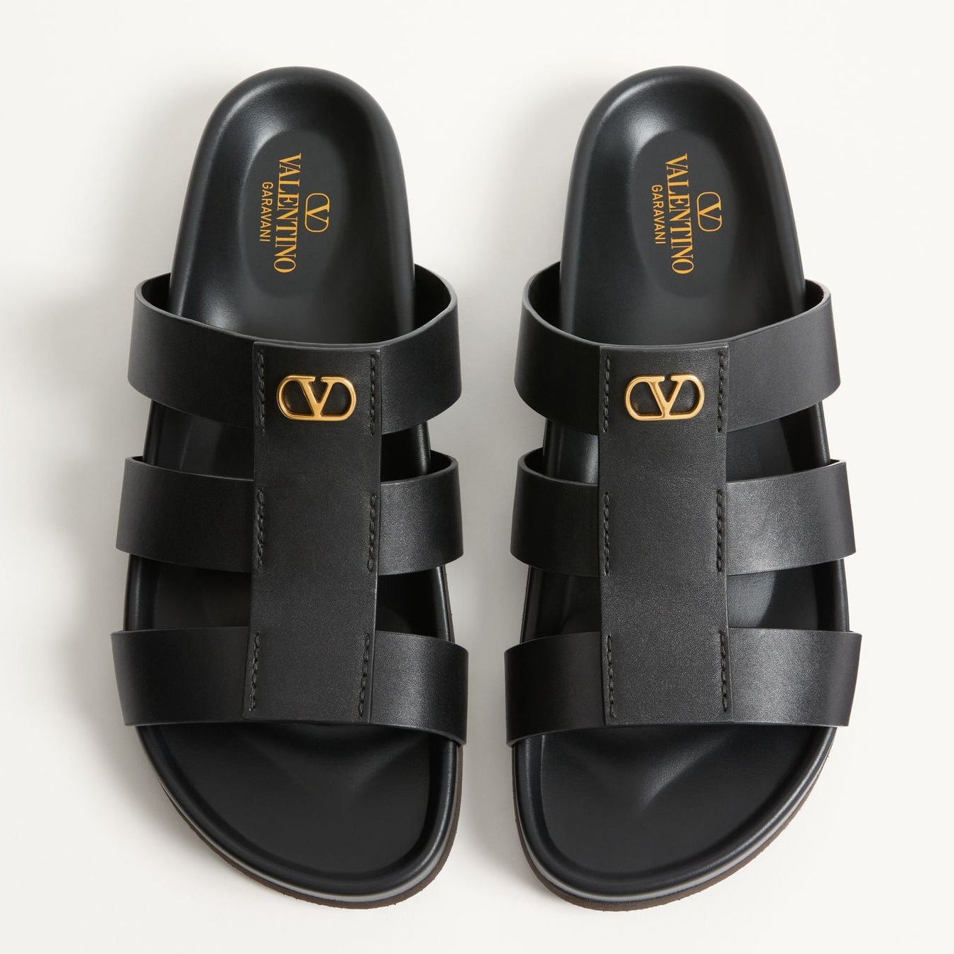 Мъжки чехли сандали Men’s studshield sandals Valentino Garavani 8Y2S0M95BEK0NO Black top view