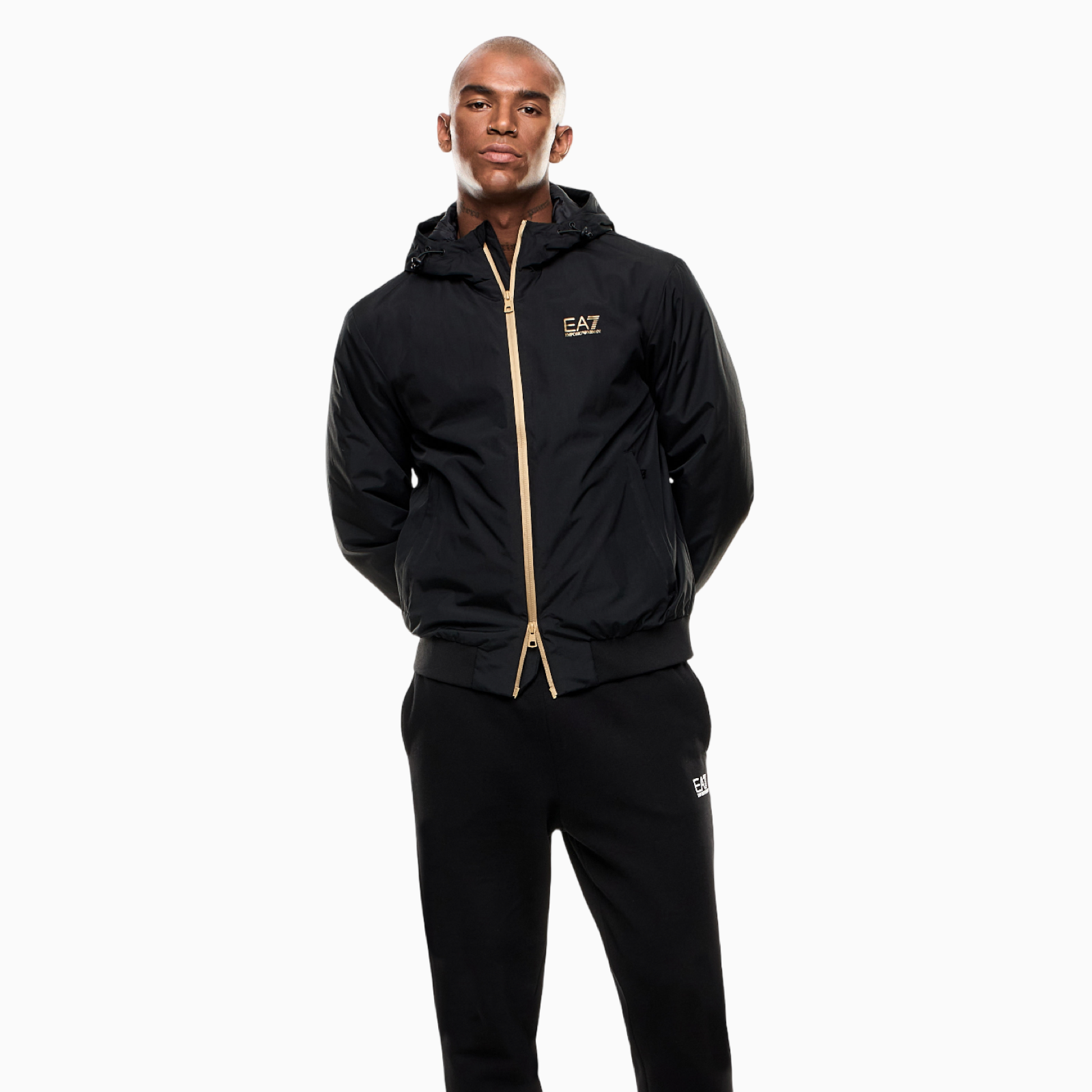 Мъжко черно пролетно есенно яке EA7 Emporio Armani Men Jacket 8NPB21 PNFZZ 0208 Front View