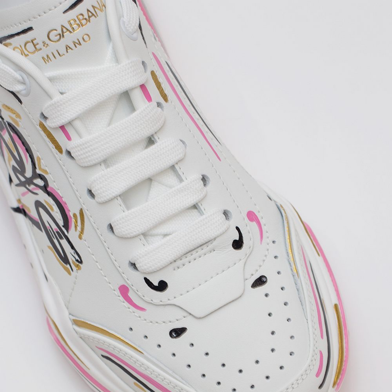 Dolce & Gabbana Daymaster Hand Painted Women Sneakers Close-Up