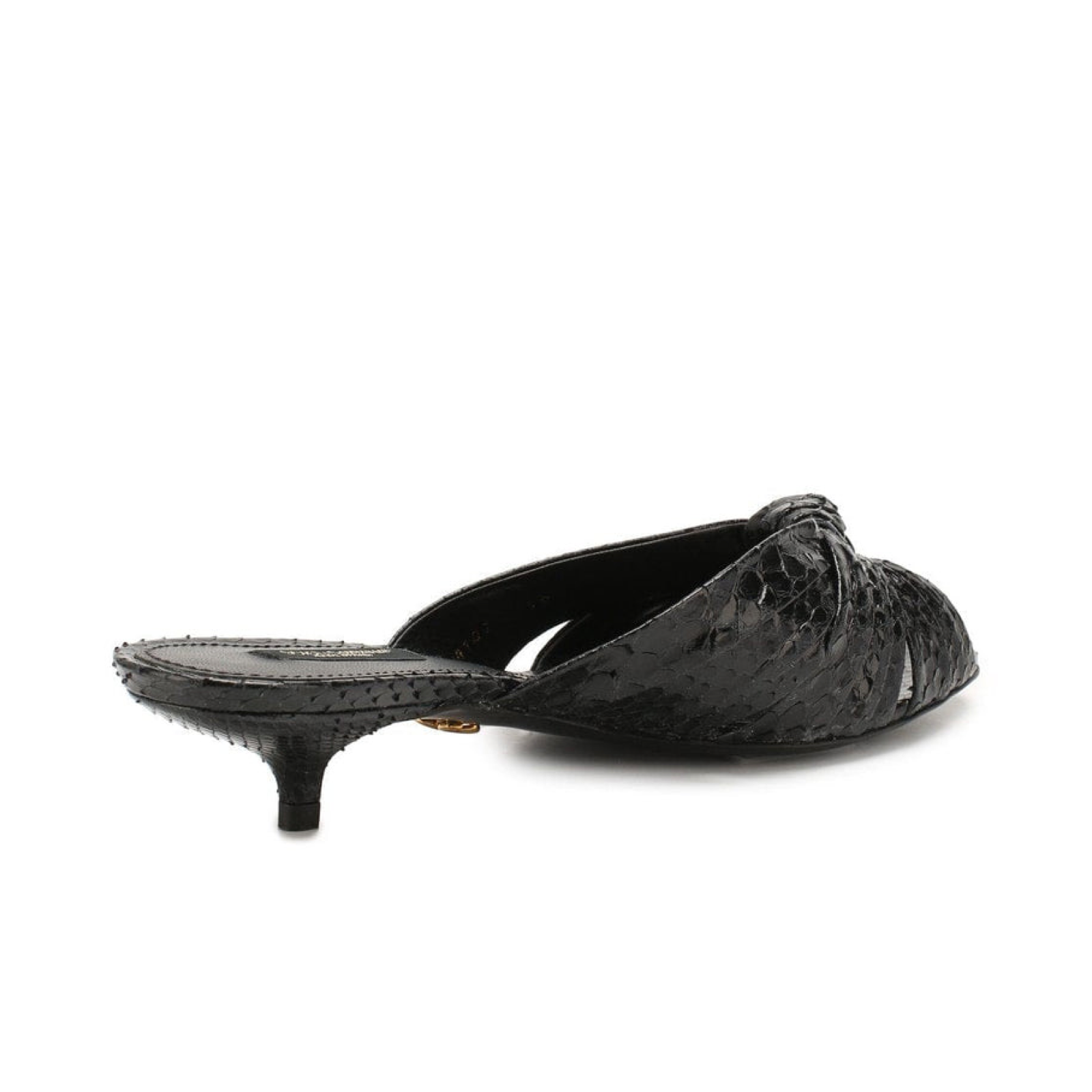 Dolce & Gabbana Python Leather Heels Slides CR1076 A2043 80999 Heel View
