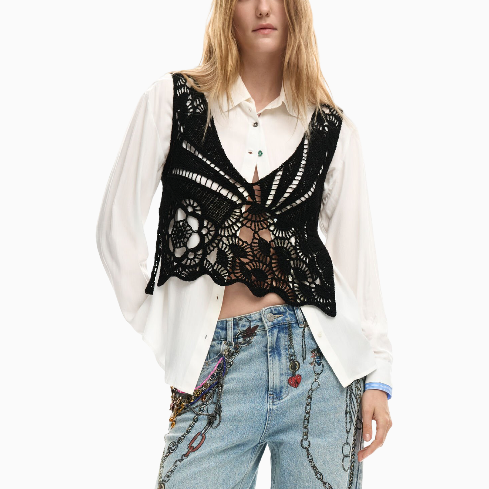 Дамска риза Desigual Women Shirt 26SWCW07 1000 Front View