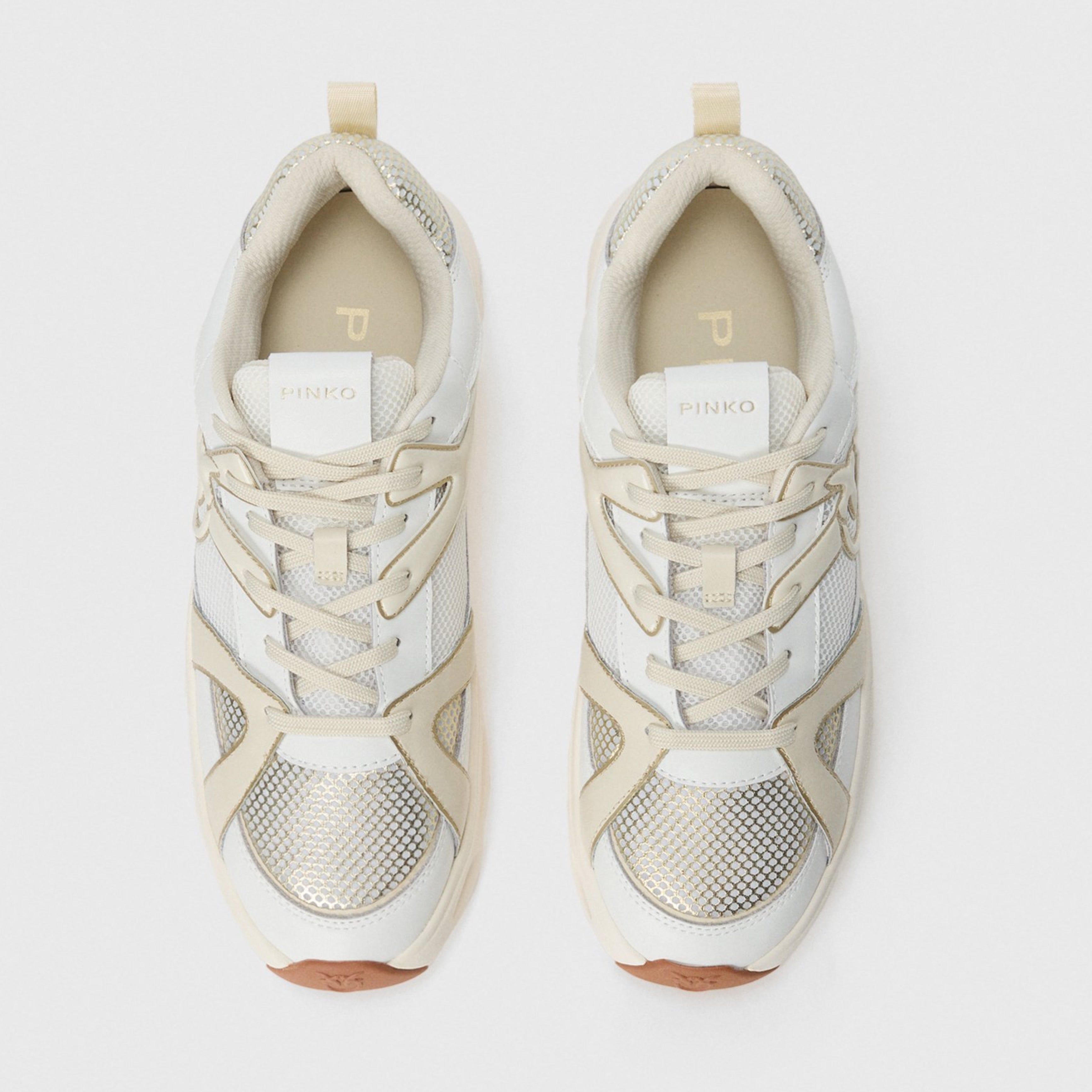 Дамски маратонки Women’s sneakers Pinko SS0127E036 White/Light Gold ZHC top view