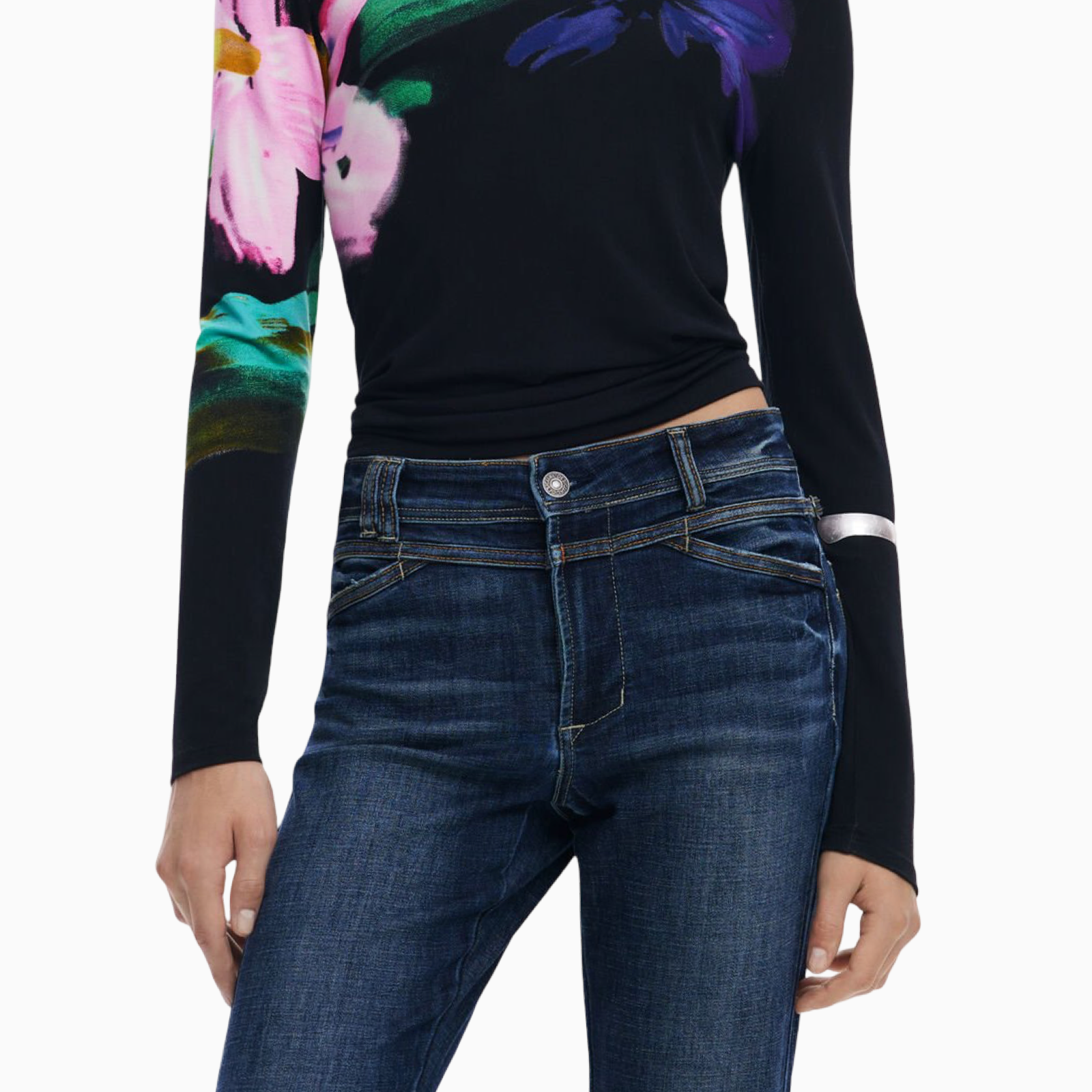 Дамски дънки Desigual Women Jeans 25WWDD09 Front View