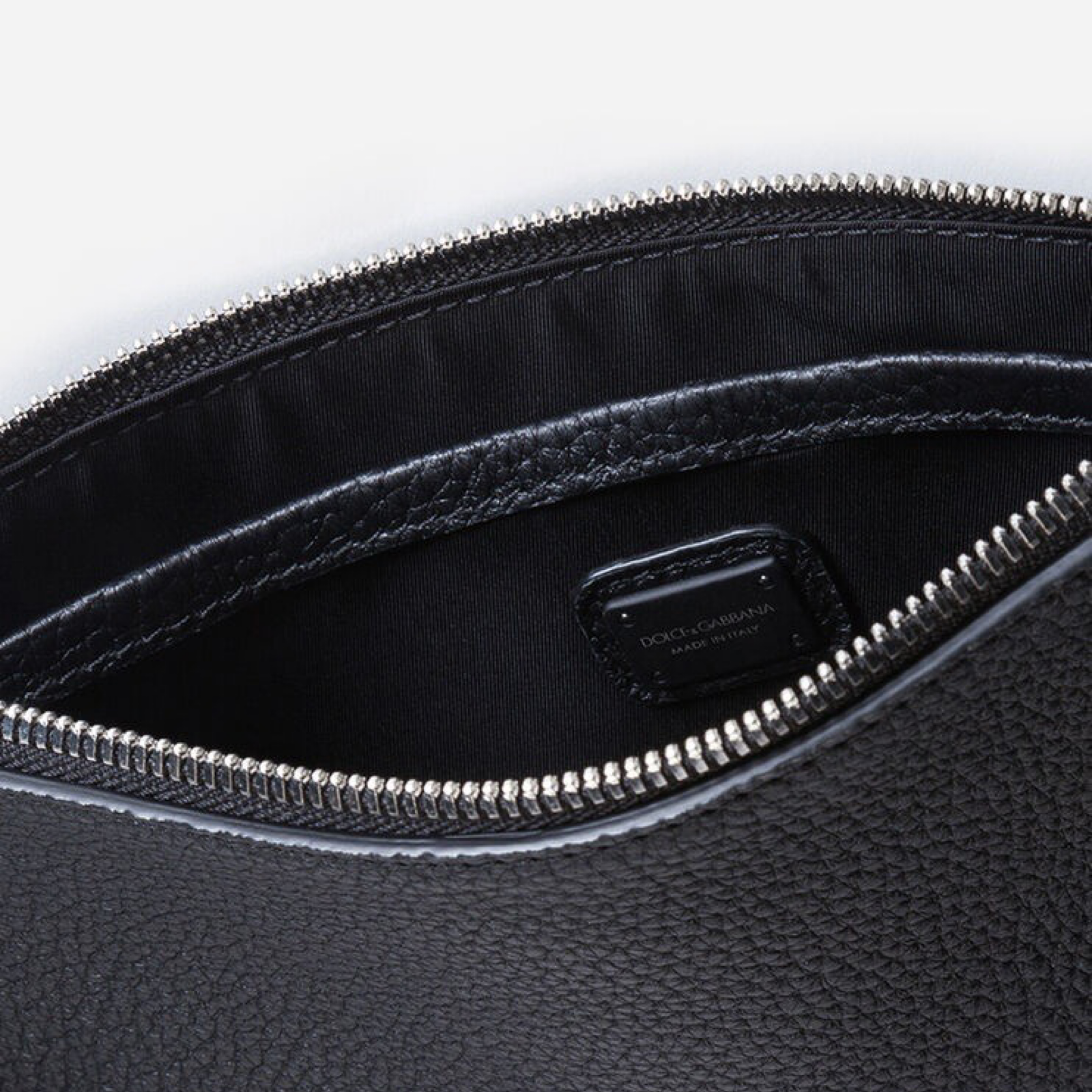 Dolce & Gabbana Black Leather Belt Bag BM1730AZ31980999 Inside View