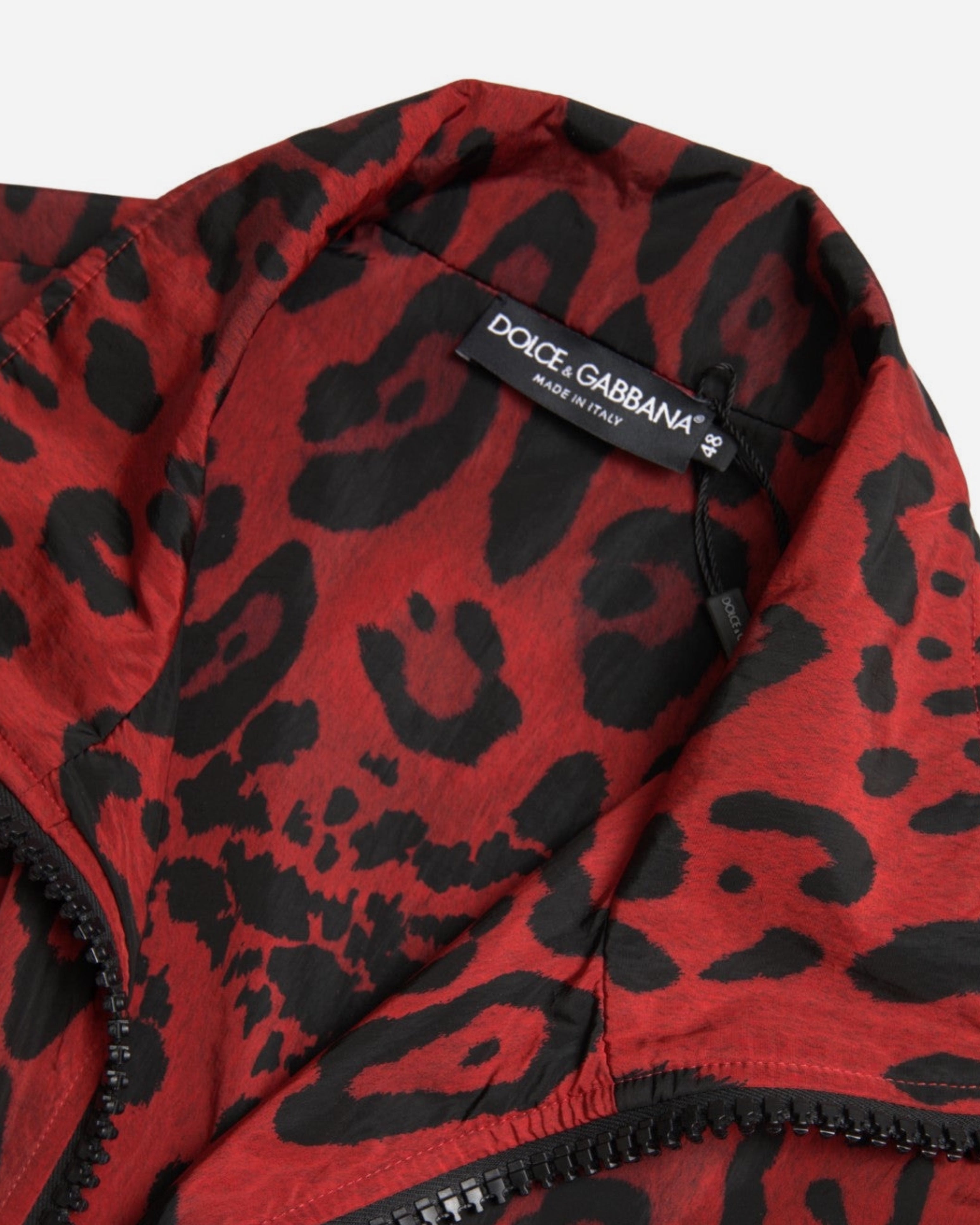 Dolce & Gabbana Red Leopard Jacket
