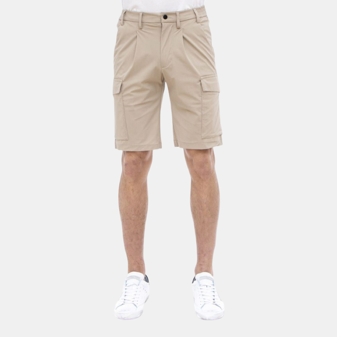 Мъжки карго къси панталони в бежово Men’s cargo shorts People Of Shibuya in Beige Front view