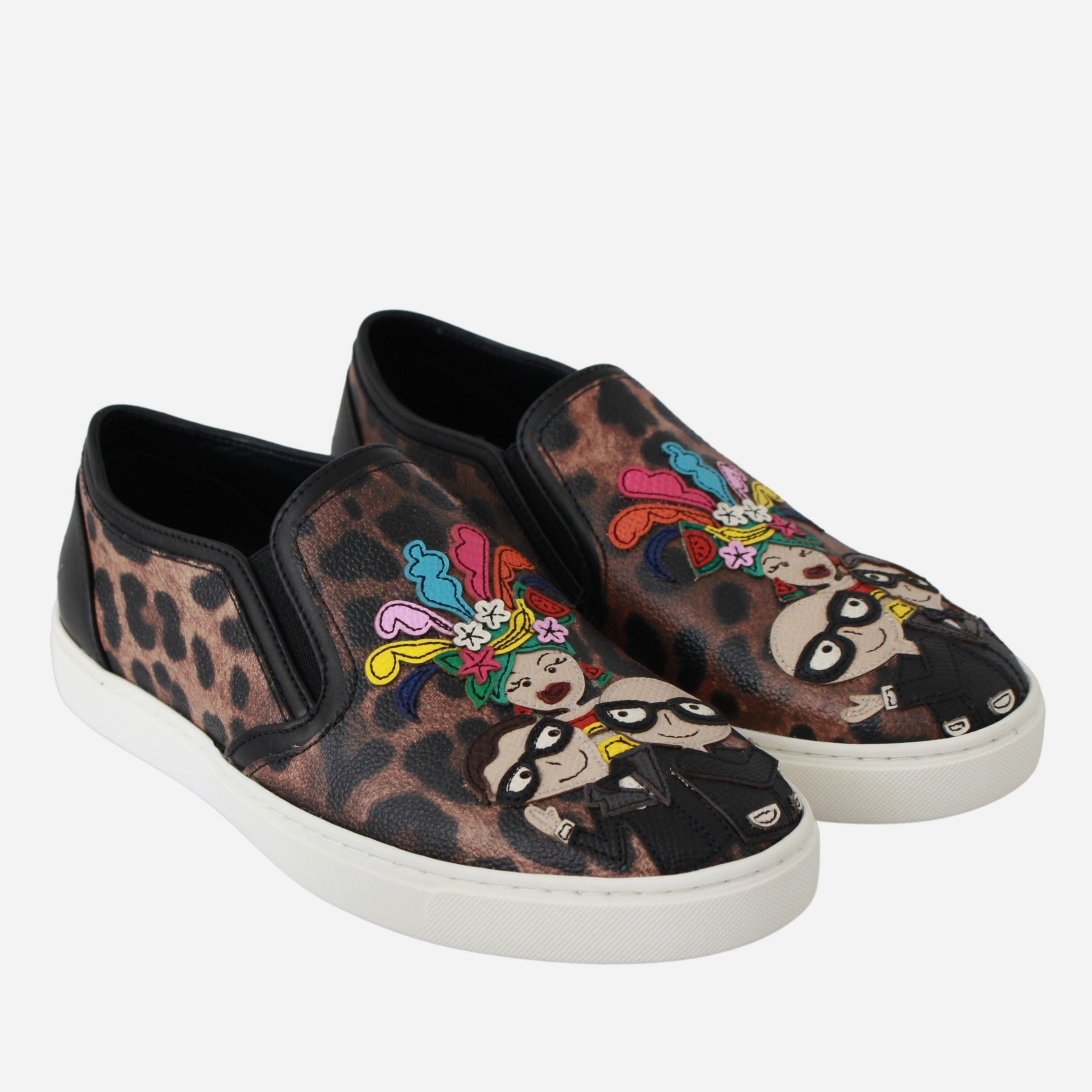 Дамски луксозни леопардови кецове лоуфъри Dolce & Gabbana #DGFamily Women’s Elegant Leopard Print Loafers for Sophisticated Style