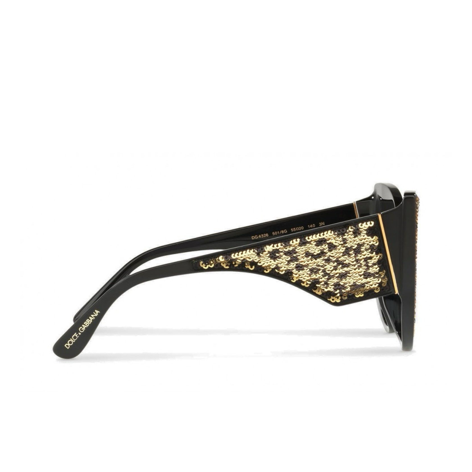 Dolce & Gabbana Butterfly Polarized Sequin Sunglasses DG4326 Side View