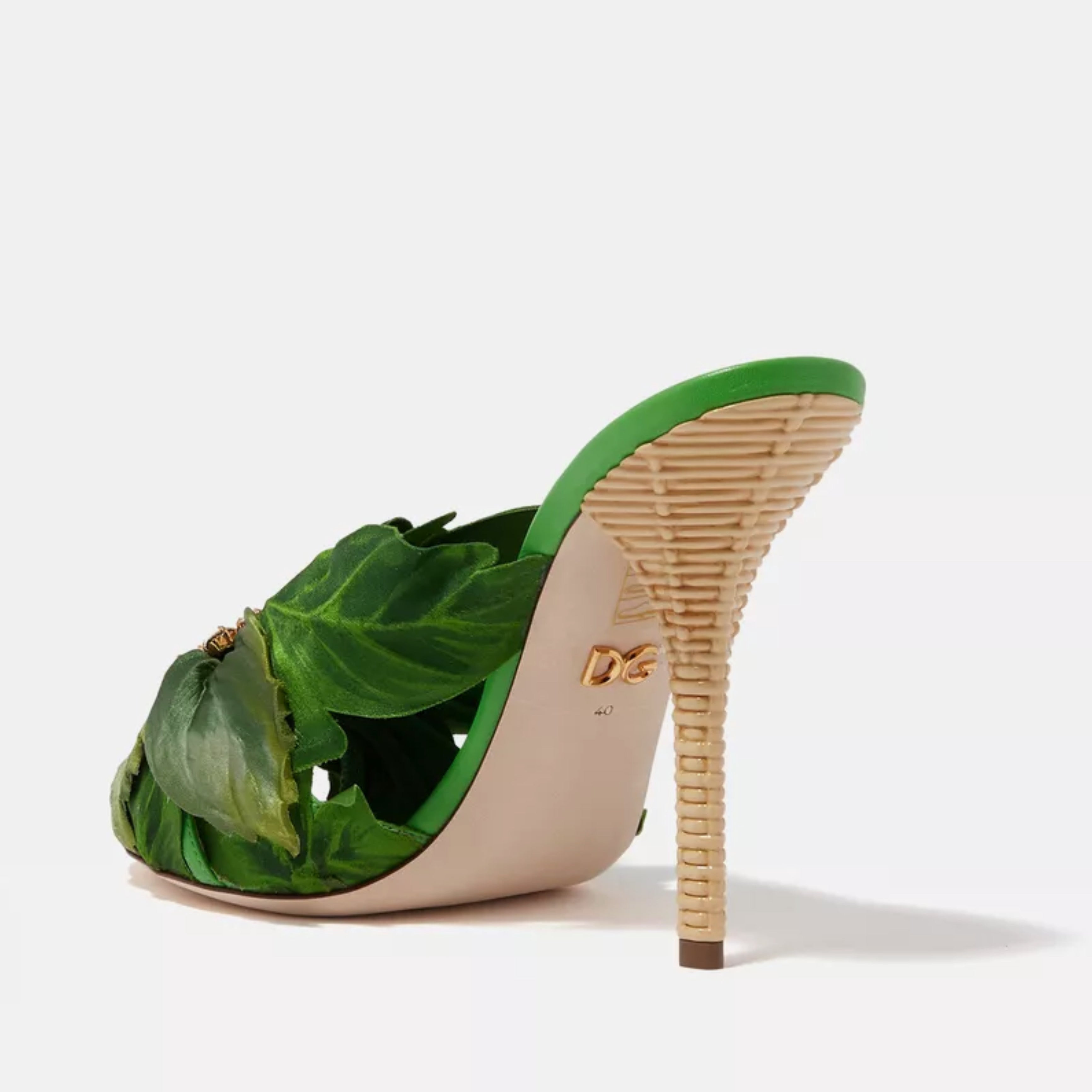 Дамски луксозни сандали на висок ток в зелено DOLCE & GABBANA Women’s Luxury Green KEIRA Sandals
