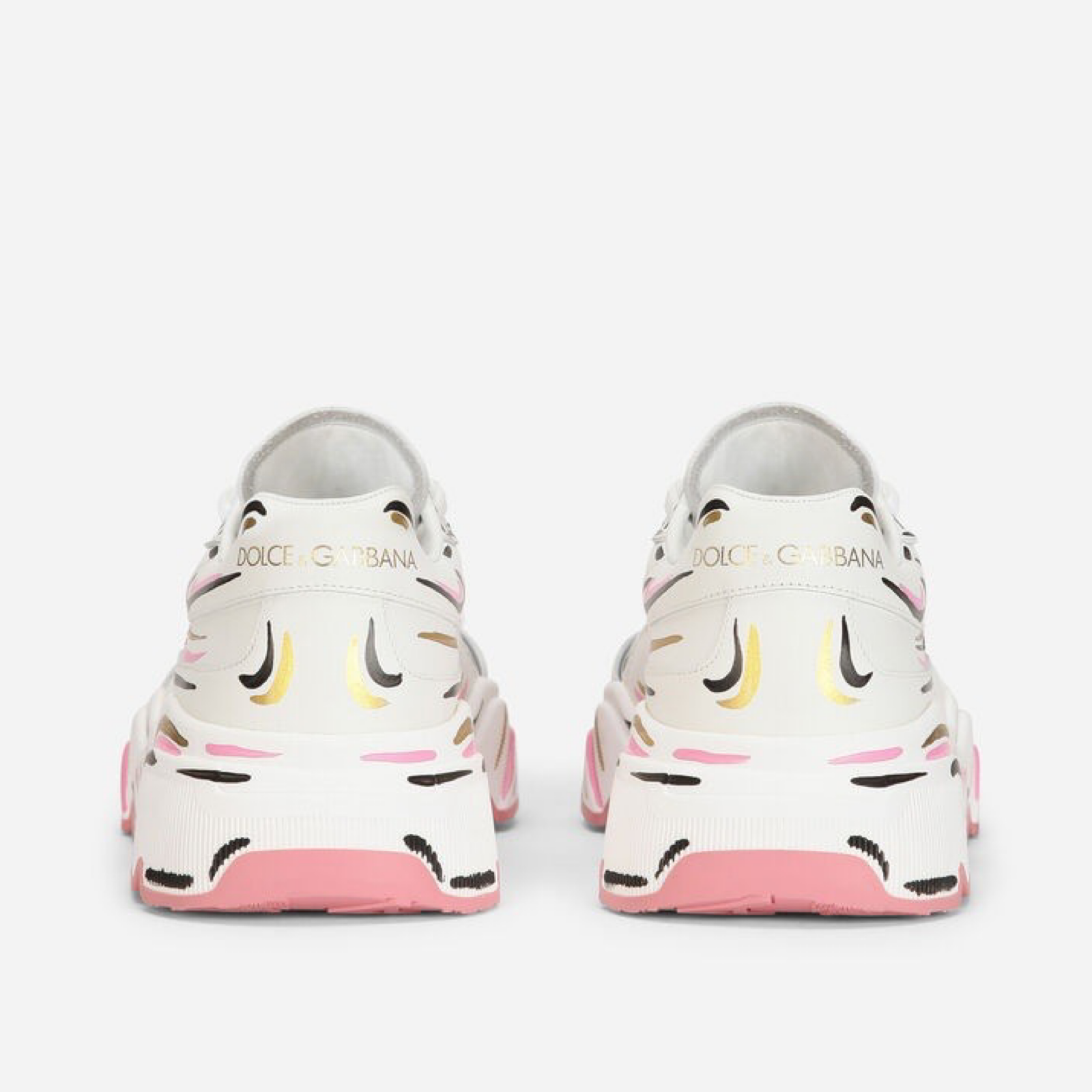 Dolce & Gabbana Daymaster Hand Painted Women Sneakers Heel View