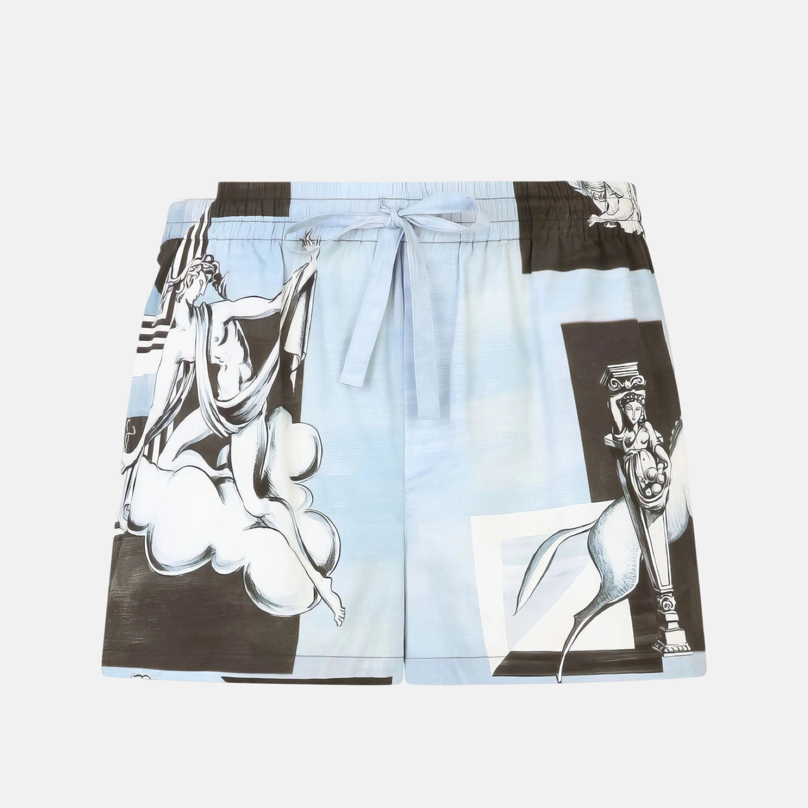 Мъжки къси панталони Dolce & Gabbana Blue Statue Print Men Shorts GWGEMT HP544