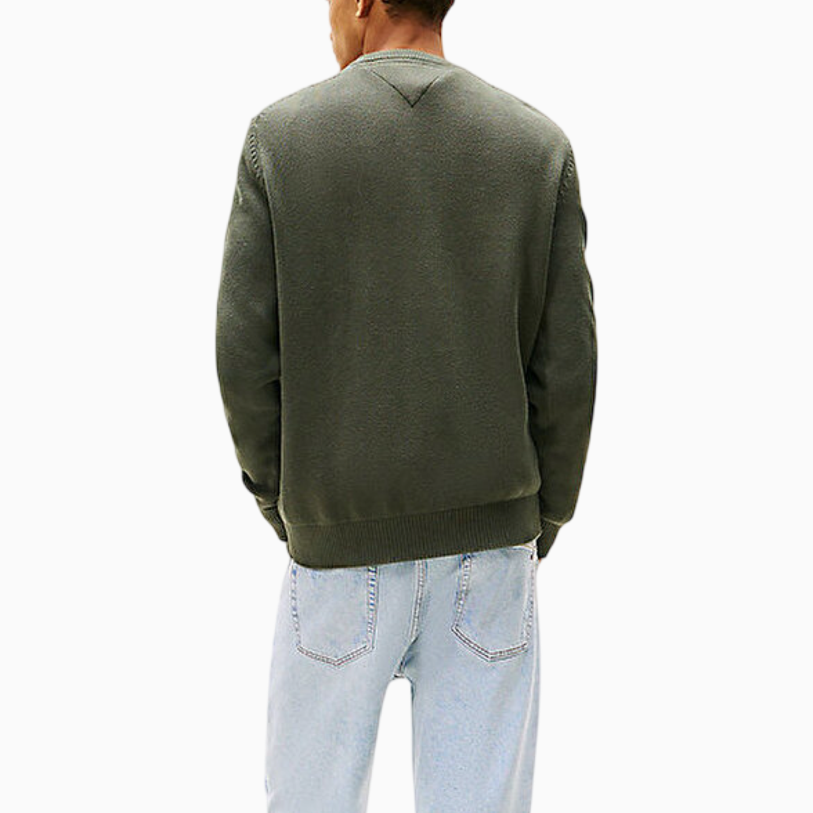 Мъжки зелен пуловер Tommy Hilfiger Jeans Men Sweater DM0DM21787 Back View