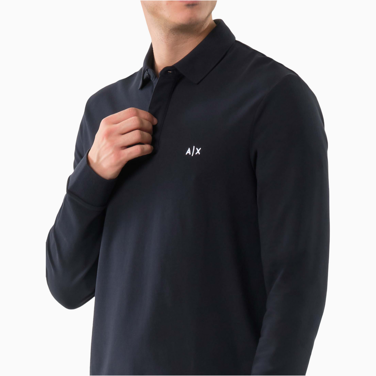Мъжка поло блуза Armani Exchange Men Long Sleeve Polo XM001288 AF17321 UB101 Side View