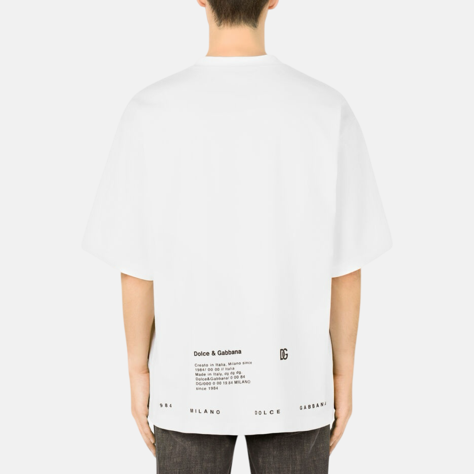 Мъжка бяла тениска Dolce & Gabbana Red Lips Print Men T-shirt