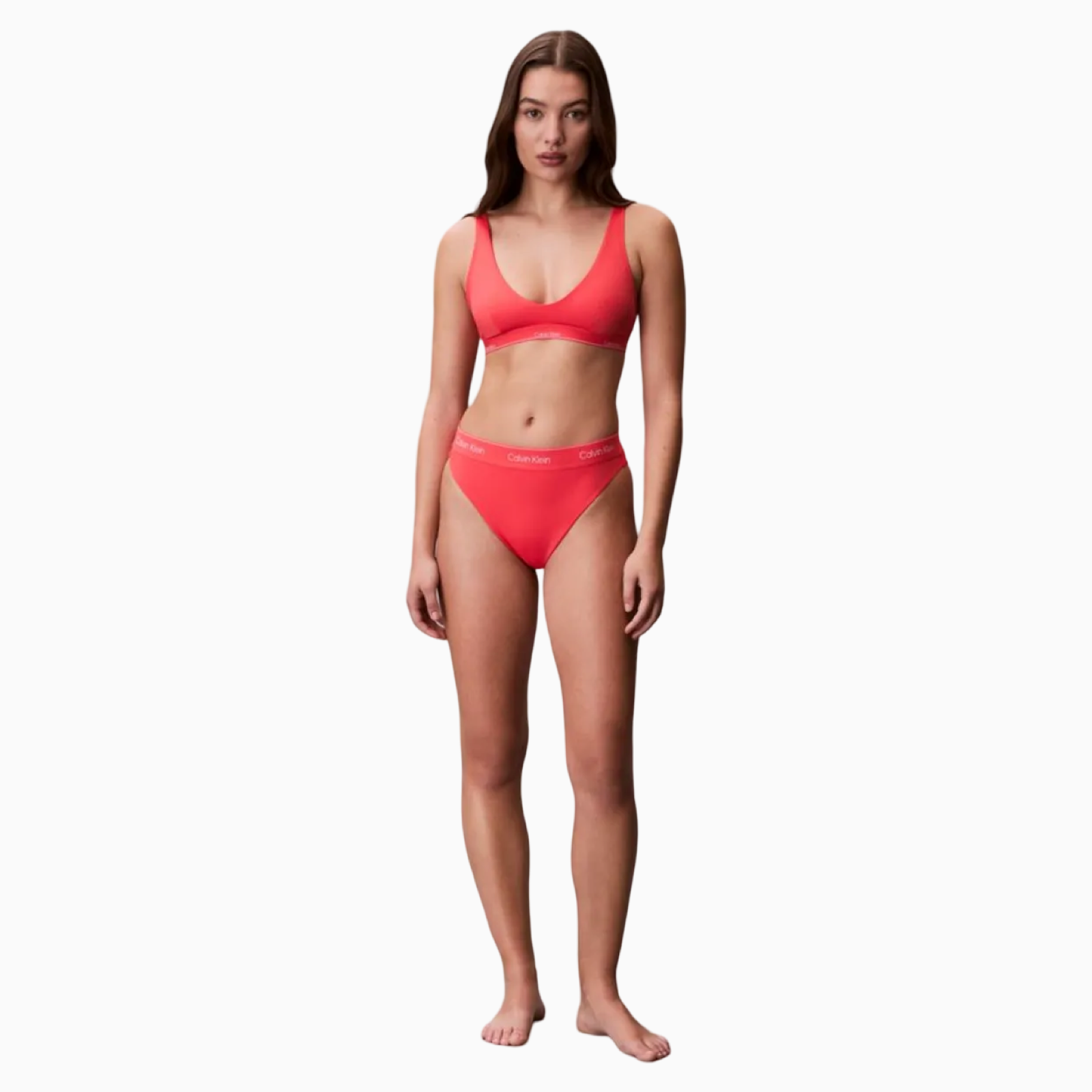 Дамски бански горно Calvin Klein Jeans Women Swimwear Top LV00Q61207 XKP Front View