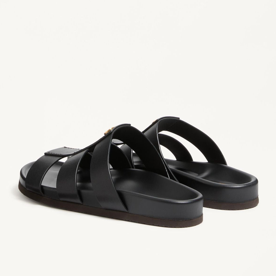 Мъжки чехли сандали Men’s studshield sandals Valentino Garavani 8Y2S0M95BEK0NO Black heels view