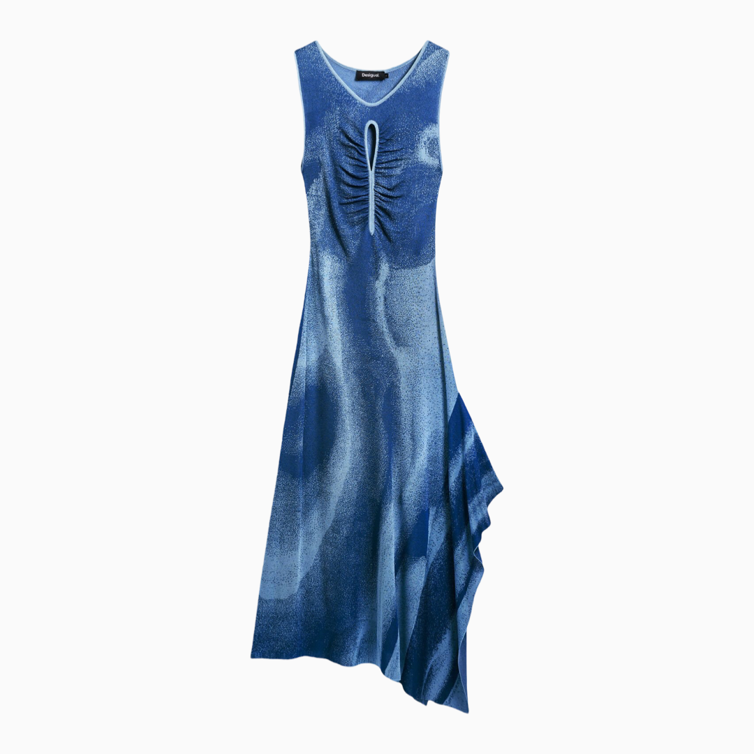 Дамска синя рокля Desigual 25SWVF10