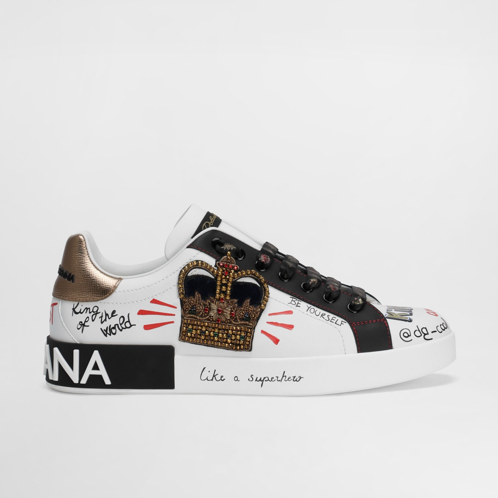Dolce & Gabbana Portofino Hand Painted Sneakers Medial View